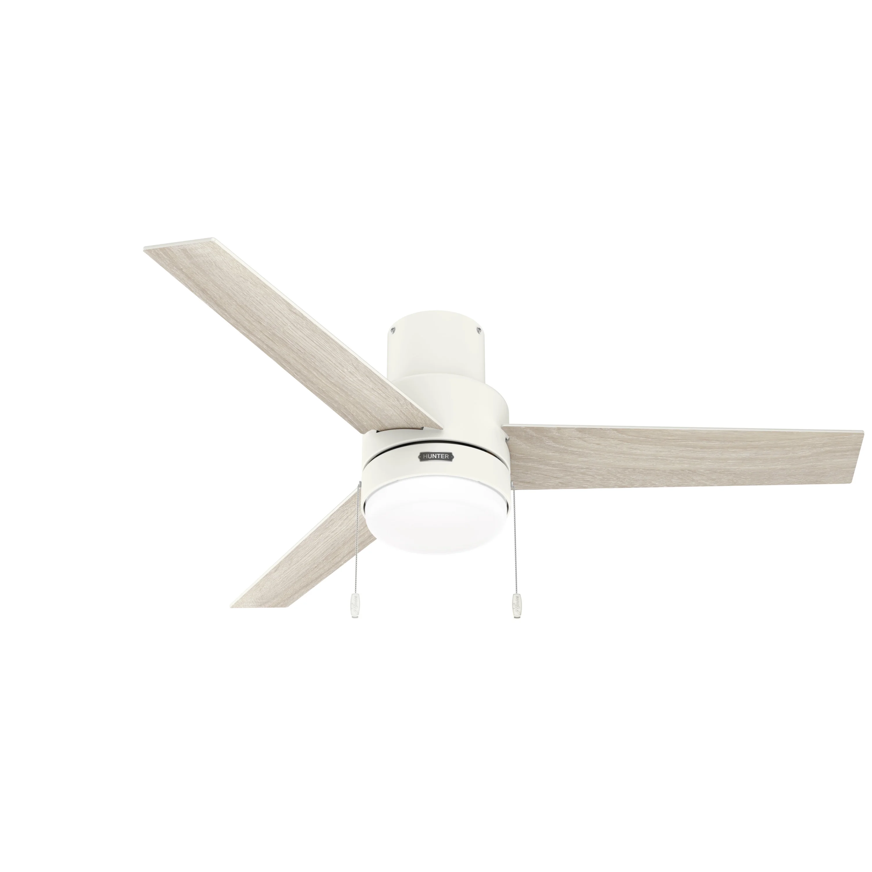 HUNTER - 51972 - Hunter 52 inch Brunner Matte White Low Profile Ceiling Fan with LED Light Kit and Pull Chain
