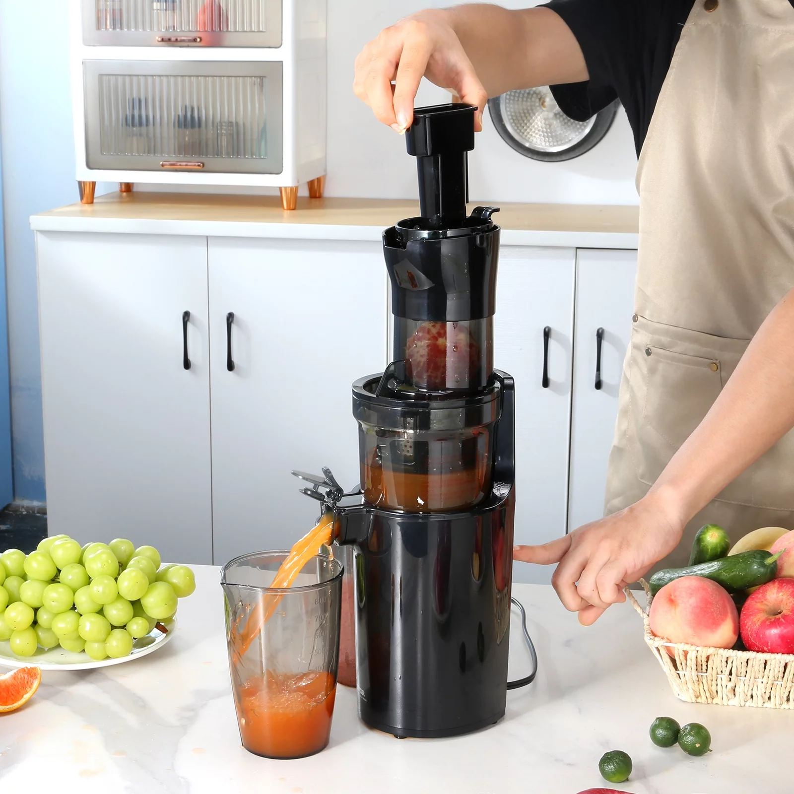 BENTISM Masticating Slow Juicer Electric Cold Press Squeezer Vegetables and Fruits