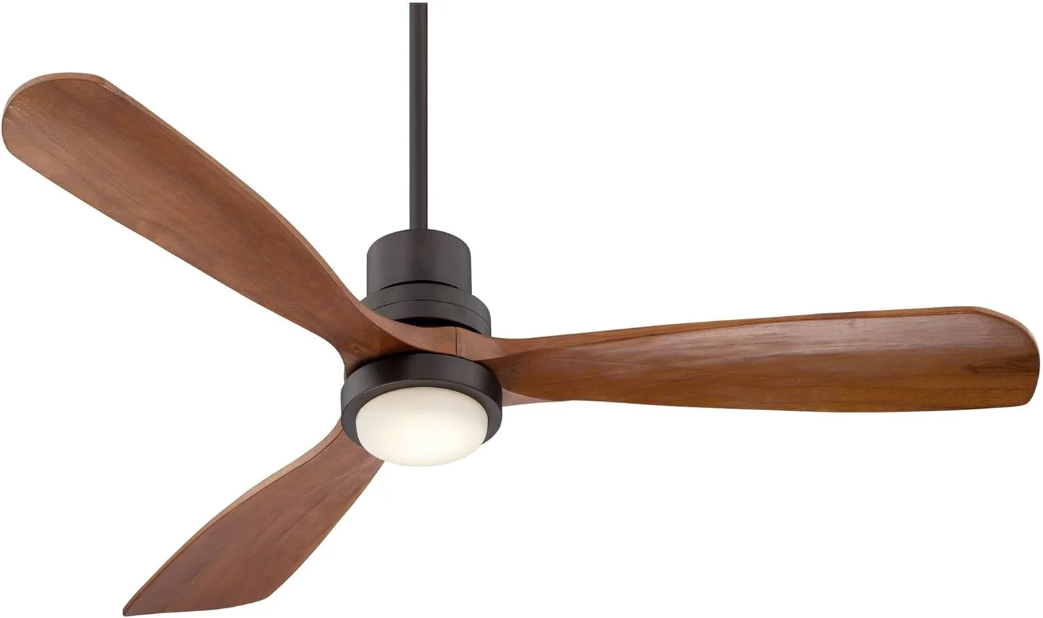 AUCHI 52' Delta-Wing DC Modern 3 Blade Indoor Outdoor Ceiling Fan with LED Light Remote Control Solid Wood Oil Rubbed Bronze Damp Rated for Patio Exterior House Porch Gazebo Garage