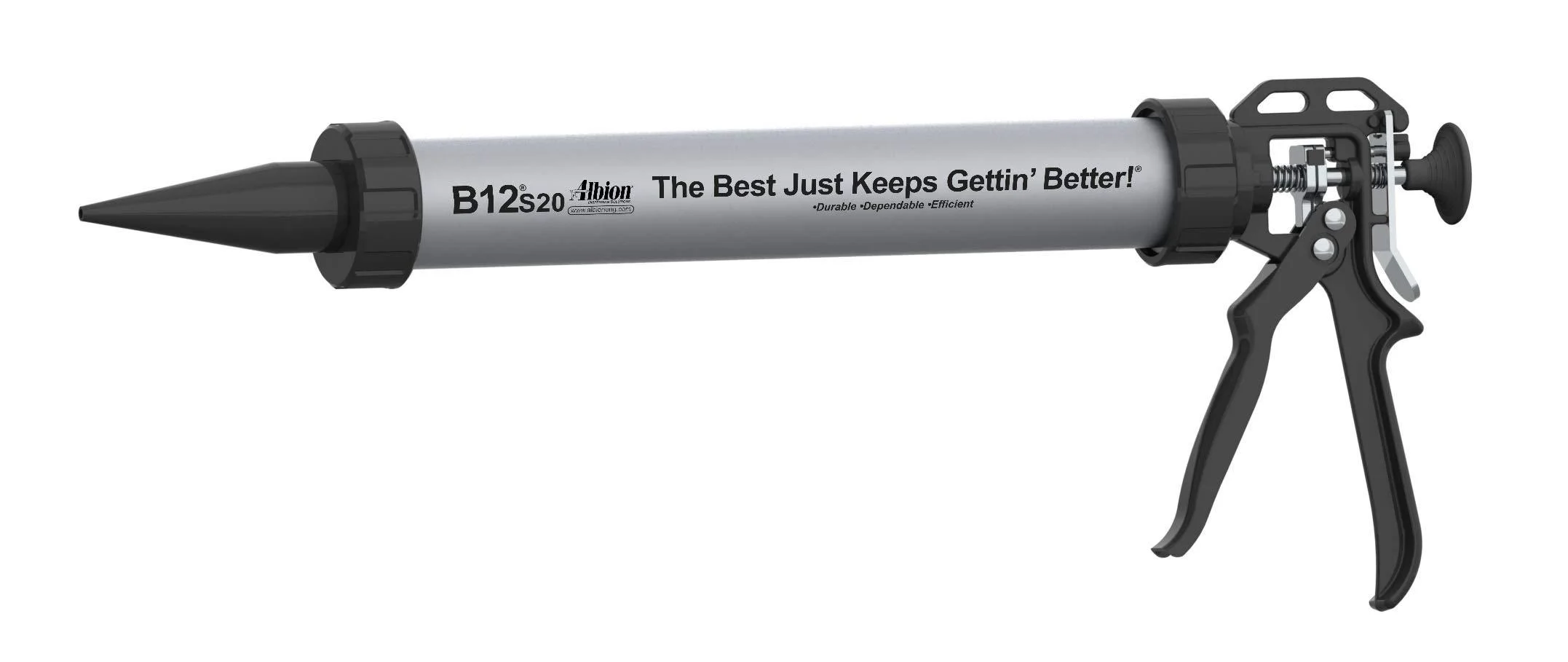 Albion Engineering B12S20 Manual Drive Sausage Caulk Gun, 20 oz