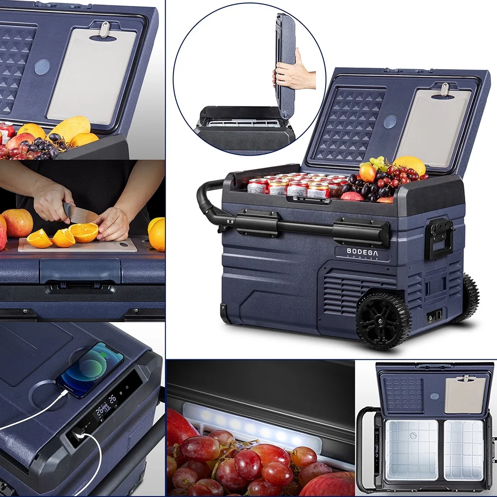 BODEGA 12 Volt 37 Qt. Portable Car Refrigerator, Car Freezer for Outdoor, Camping, Travel, RV,APP Control