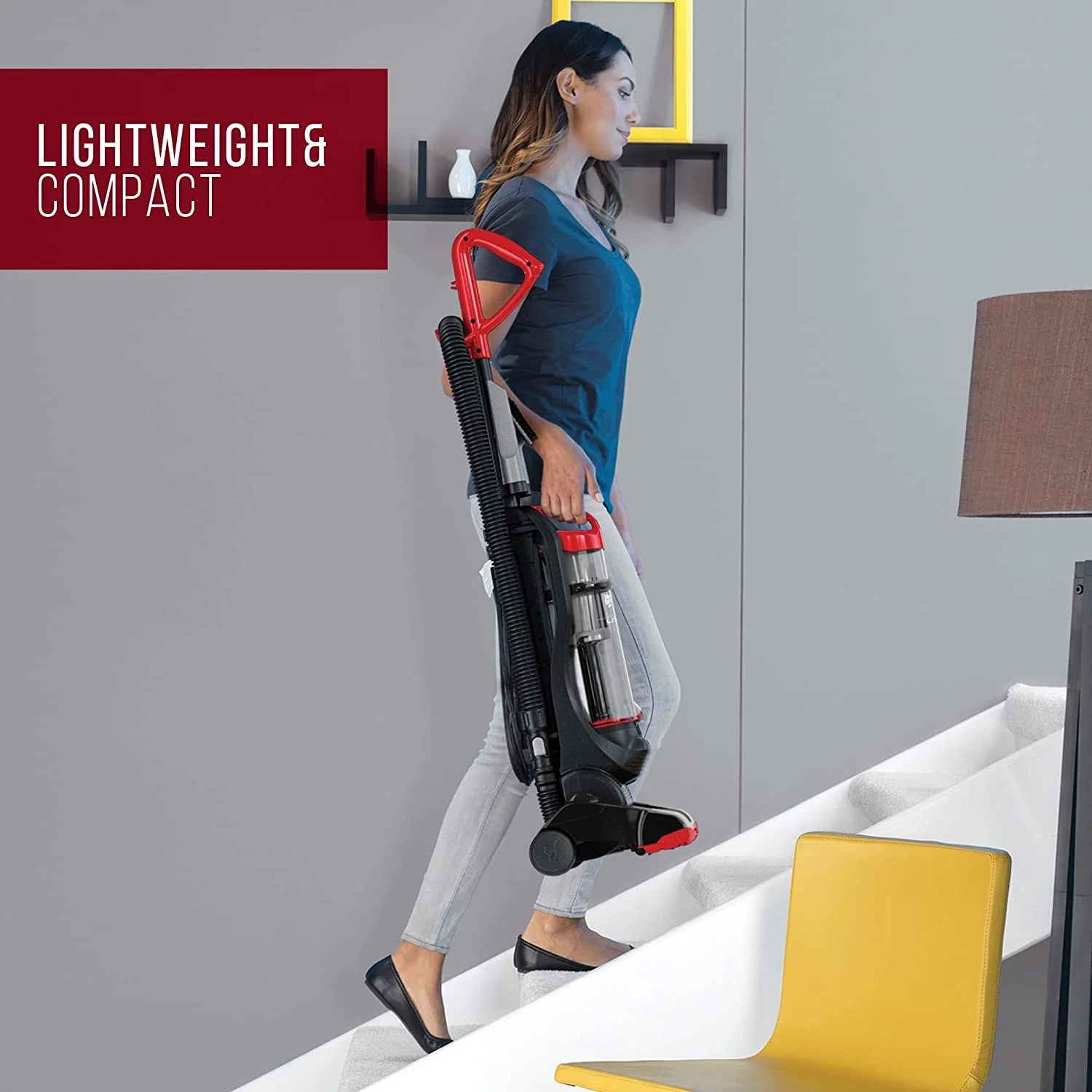 Endura Lite Bagless Vacuum Cleaner, Small Upright for Carpet and Hard Floor, Lightweight, UD20121PC, Red
