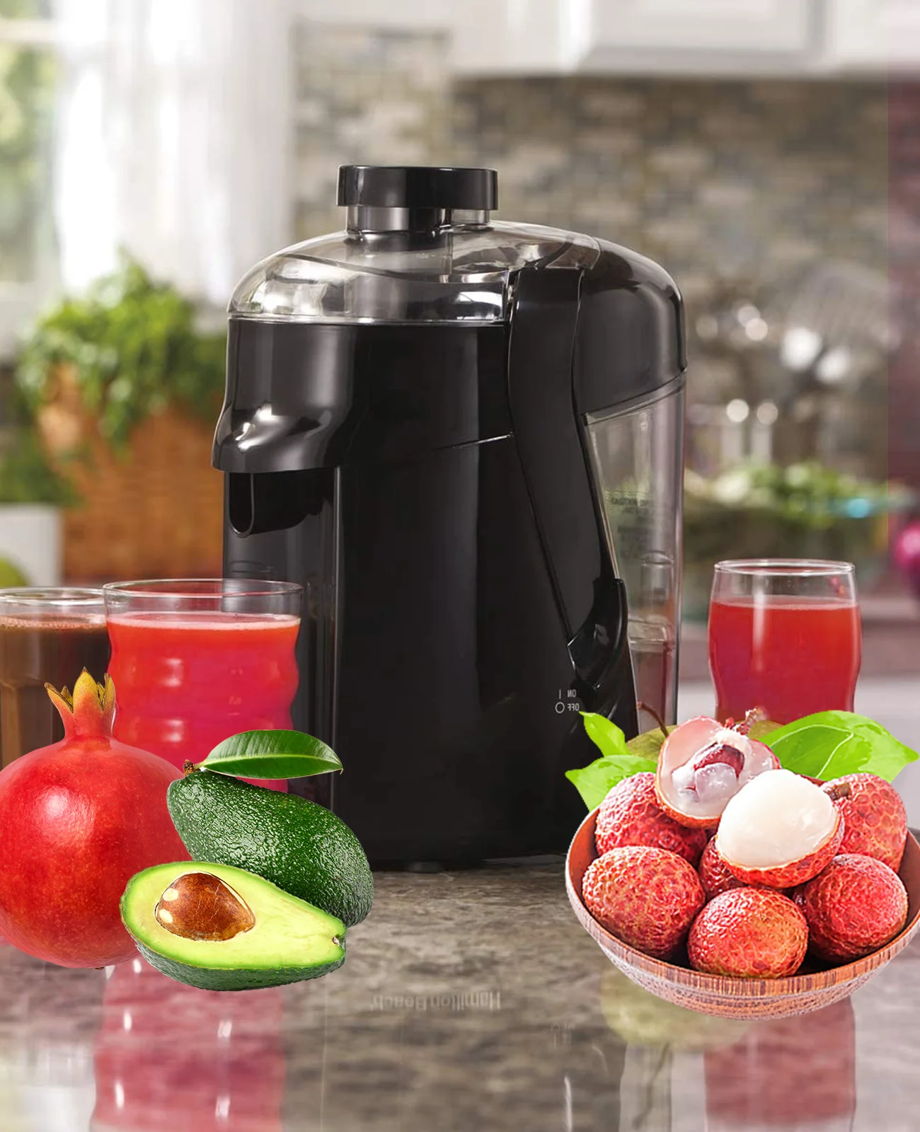 Compact Centrifugal Juicer Machine - for Fruits and Vegetables (Black)