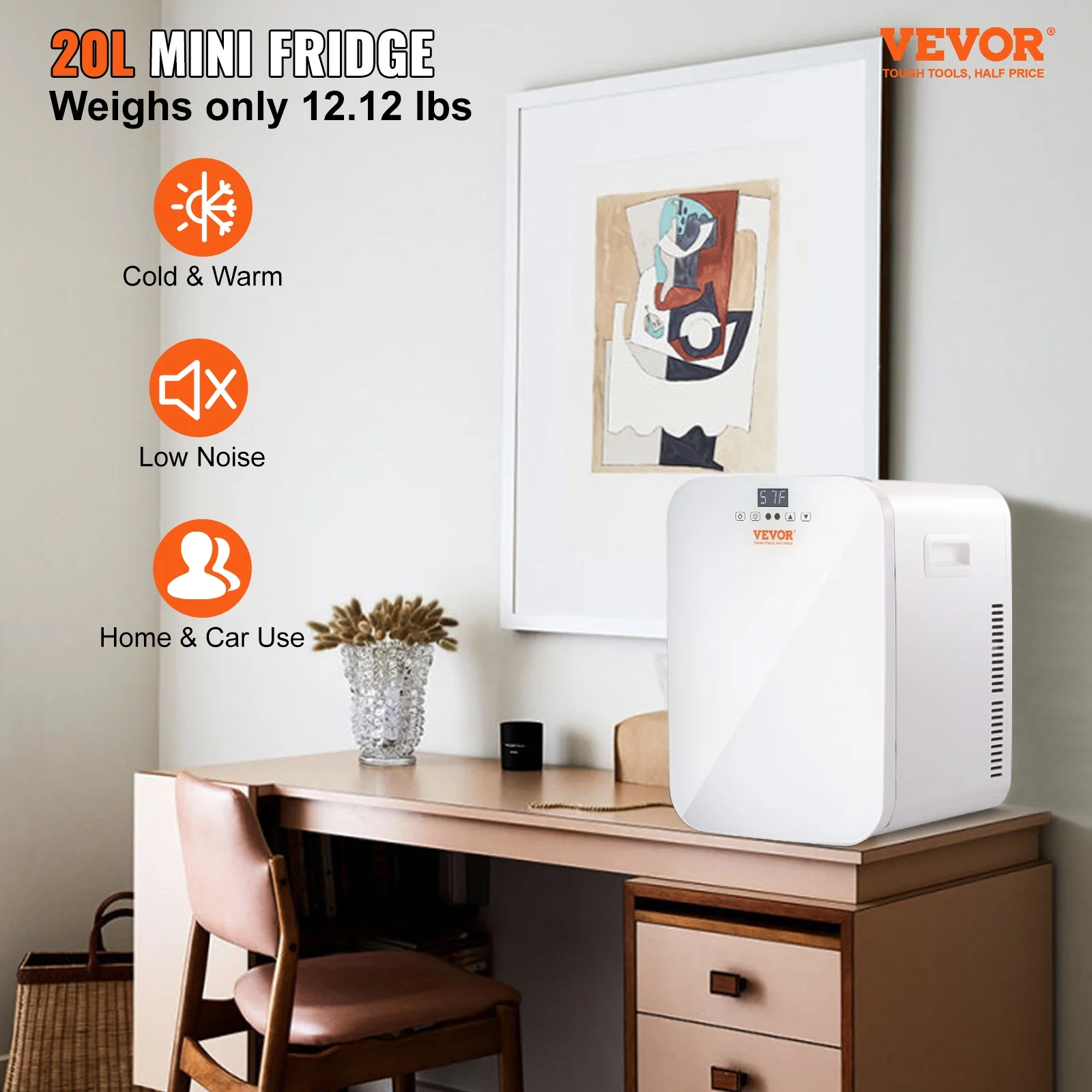 BENTISM Mini Fridge 20L 22 Cans Skincare Fridge AC/DC Mini Cosmetics Makeup Fridge
