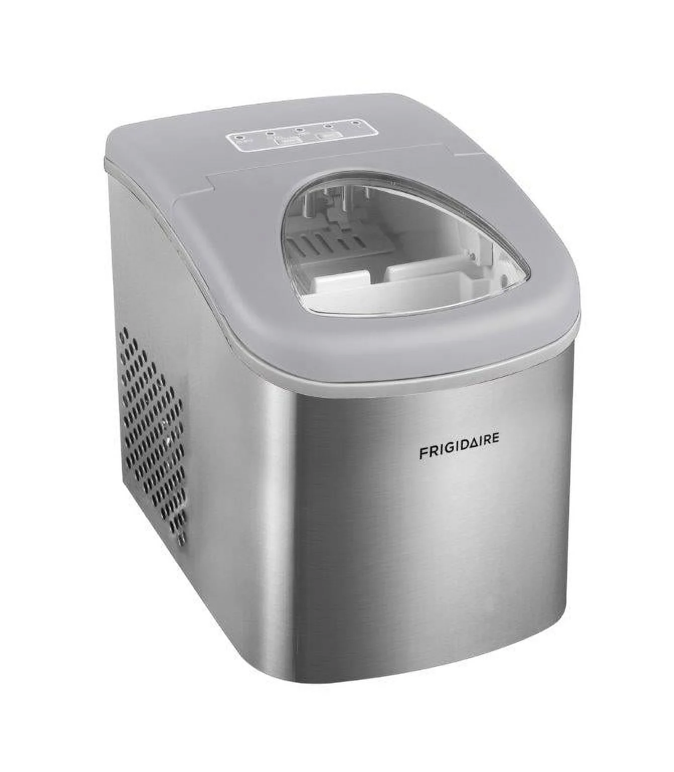 Frigidaire, 26 lbs. Ice Maker, Bullet-Shaped Ice, Stainless Steel, EFIC130