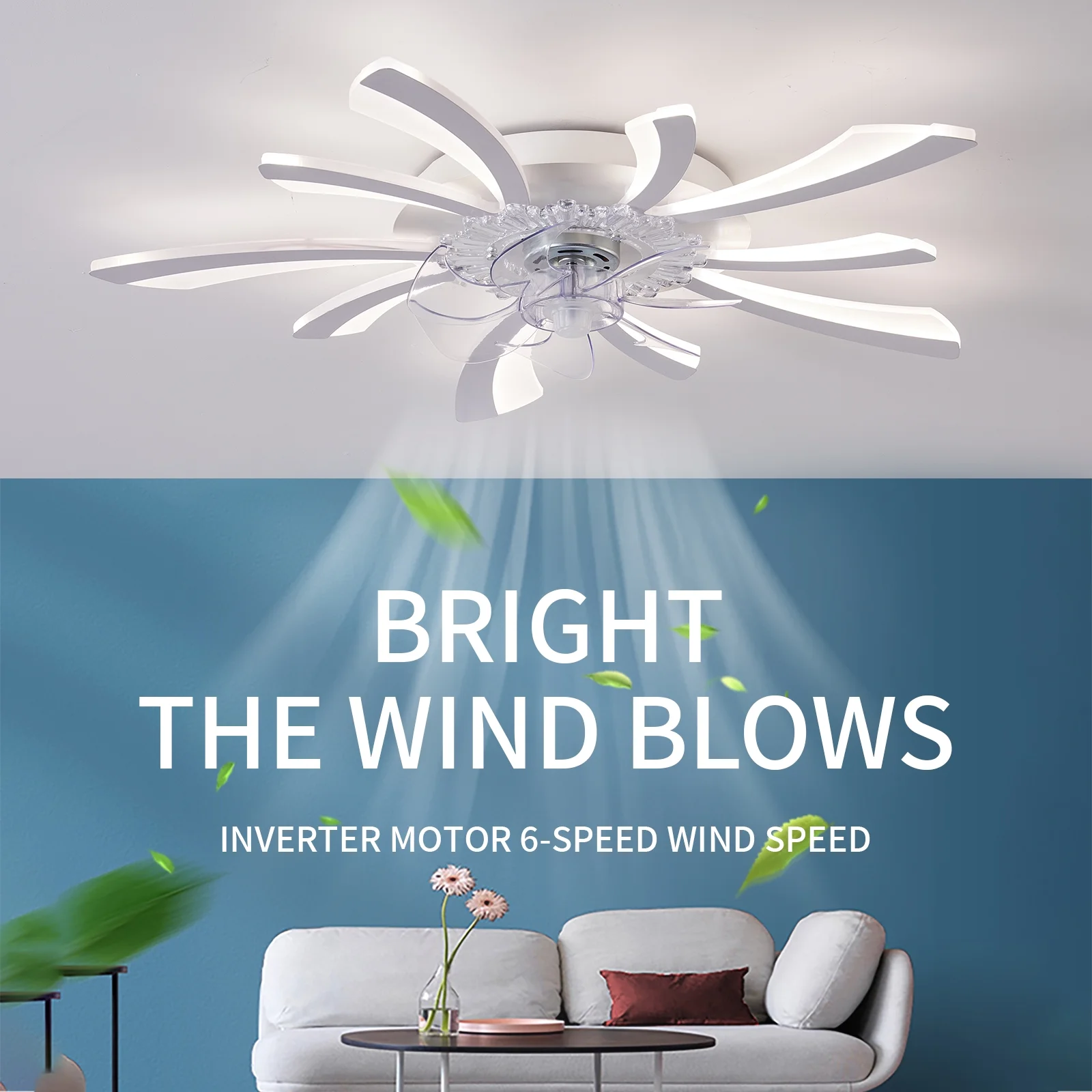 30.7' Ceiling Fans with Lights and Remote Control,Modern Flush Mount 3 Color Changeable, 6 Speeds Dimmable Round Low Profile Ceiling Fan for Bedroom Children's Room Dining Room Living Room