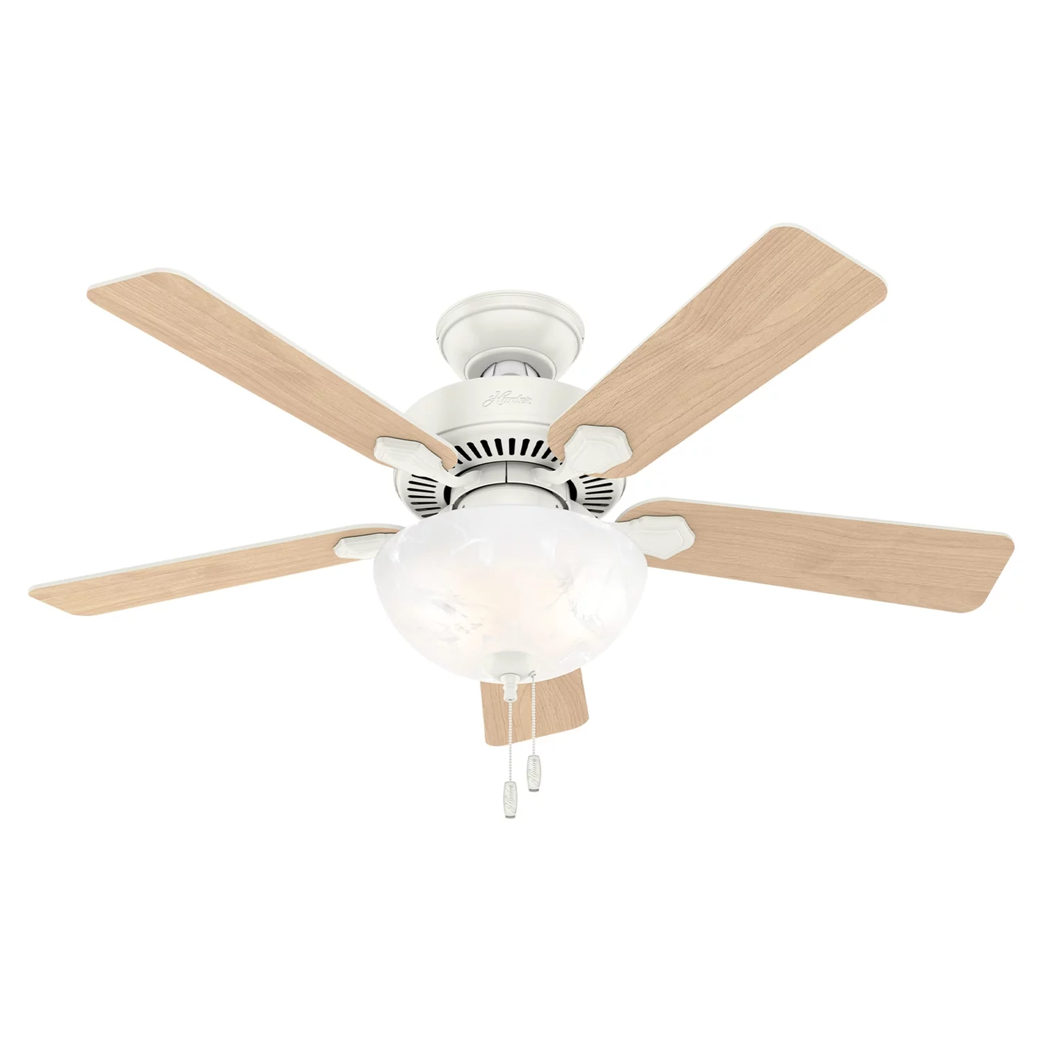 44in Swanson Ceiling Fan in Fresh White with LED Light Kit