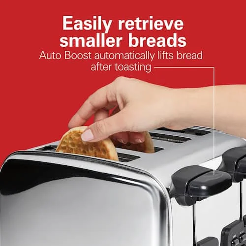 Hamilton Beach 1560-Watt 4-Slice Classic Stainless Steel Toaster