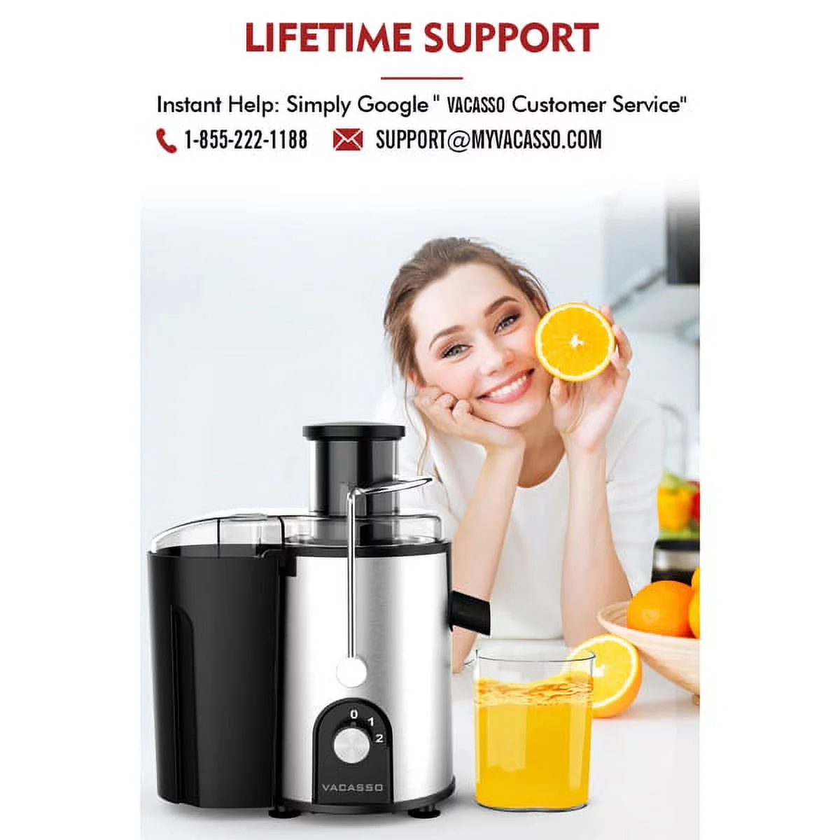 Juicer Wide Mouth Juice Extractor, 400W Juicer Machine, 3 Speed Double Gear Orange Juicer For Fruits and Vegetable,Stainless Steel and BPA Free, Easy To Clean