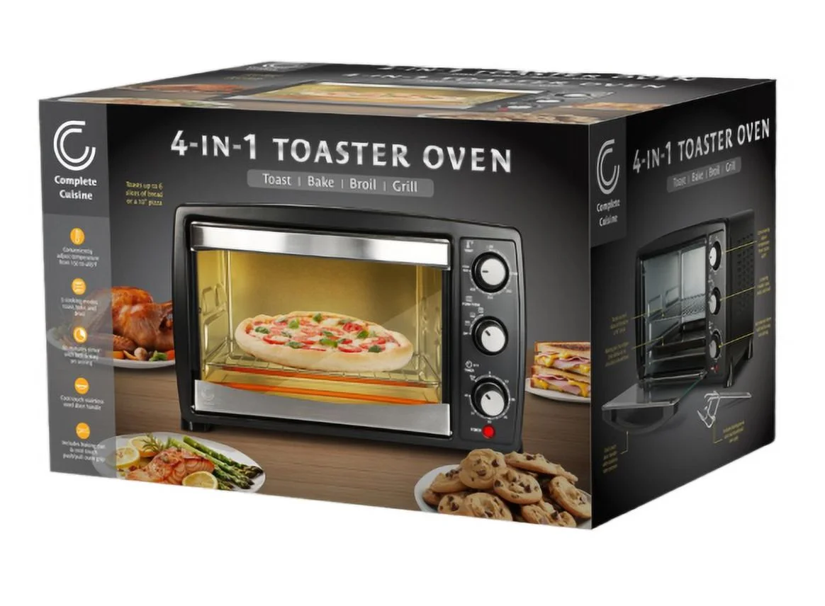 Complete Cuisine 4-in-1 Toaster Oven, Toast | Bake | Broil | Grill