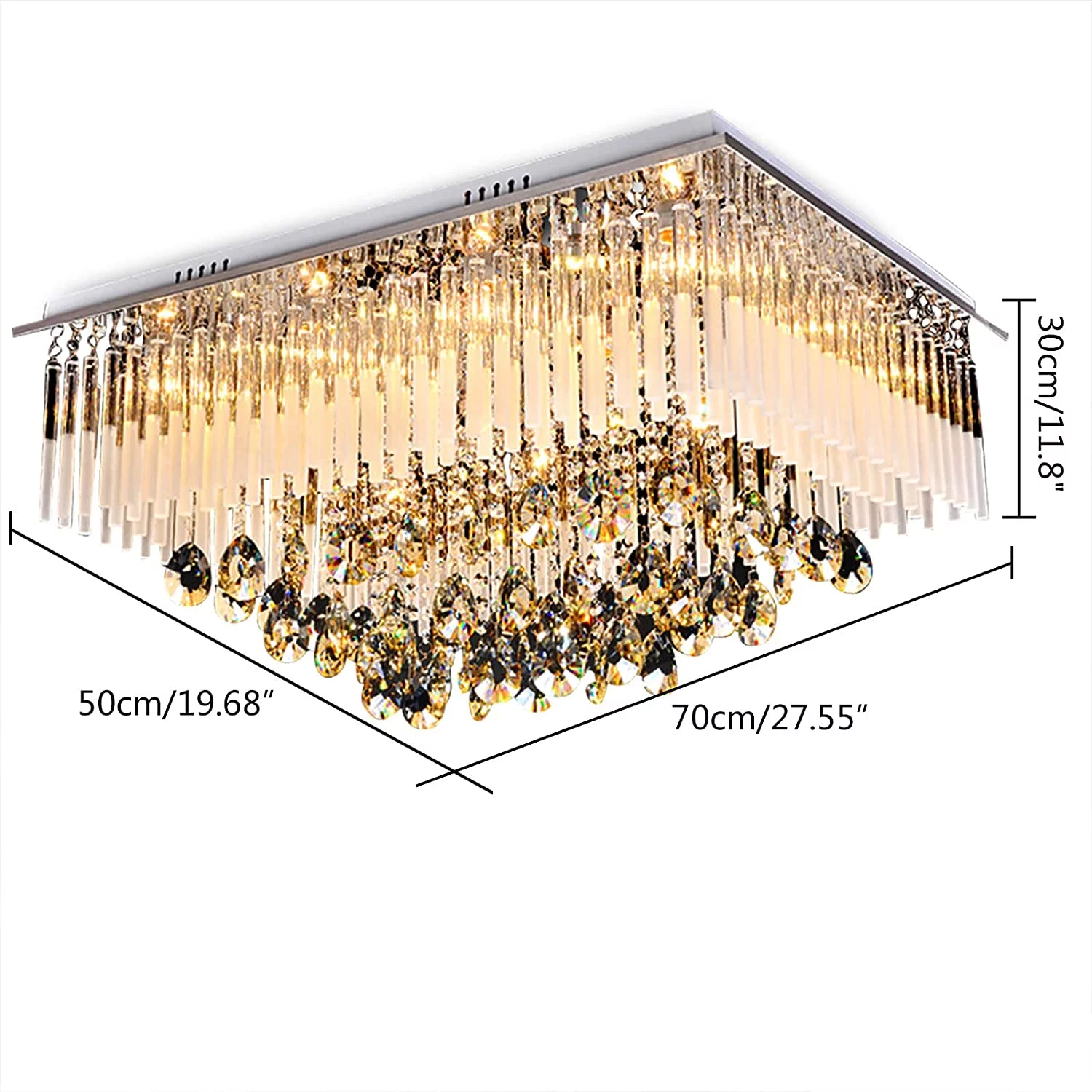 23 inch Ceiling Fan Light Flower Shaped 3 Color 3 Speed Time Setting Crystal Chandelier Fan 23-in Modern LED Ceiling Fan Light with Remote Control for Living Room Bedroom kitchen
