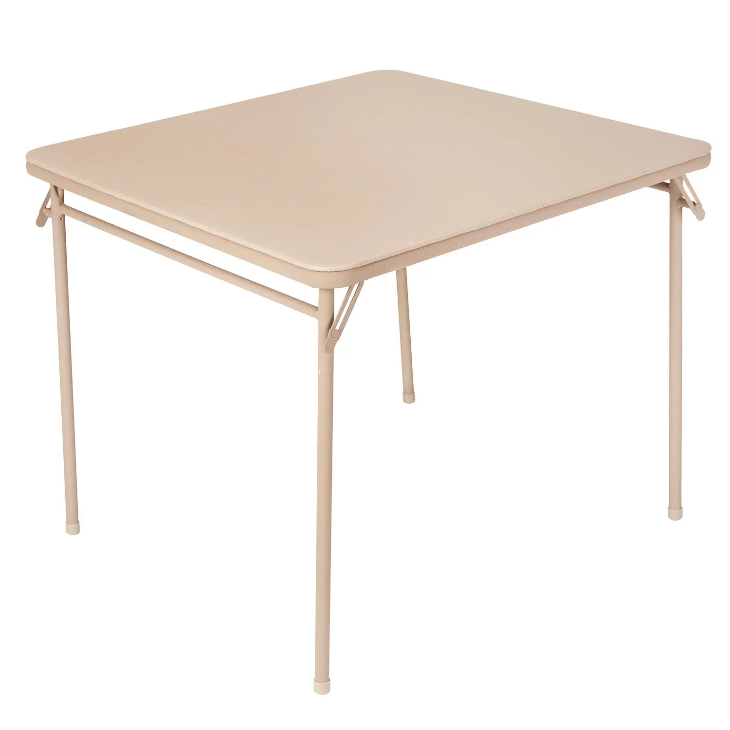 COSCO 34' Square Folding Card Table with Vinyl Top, Antique Linen