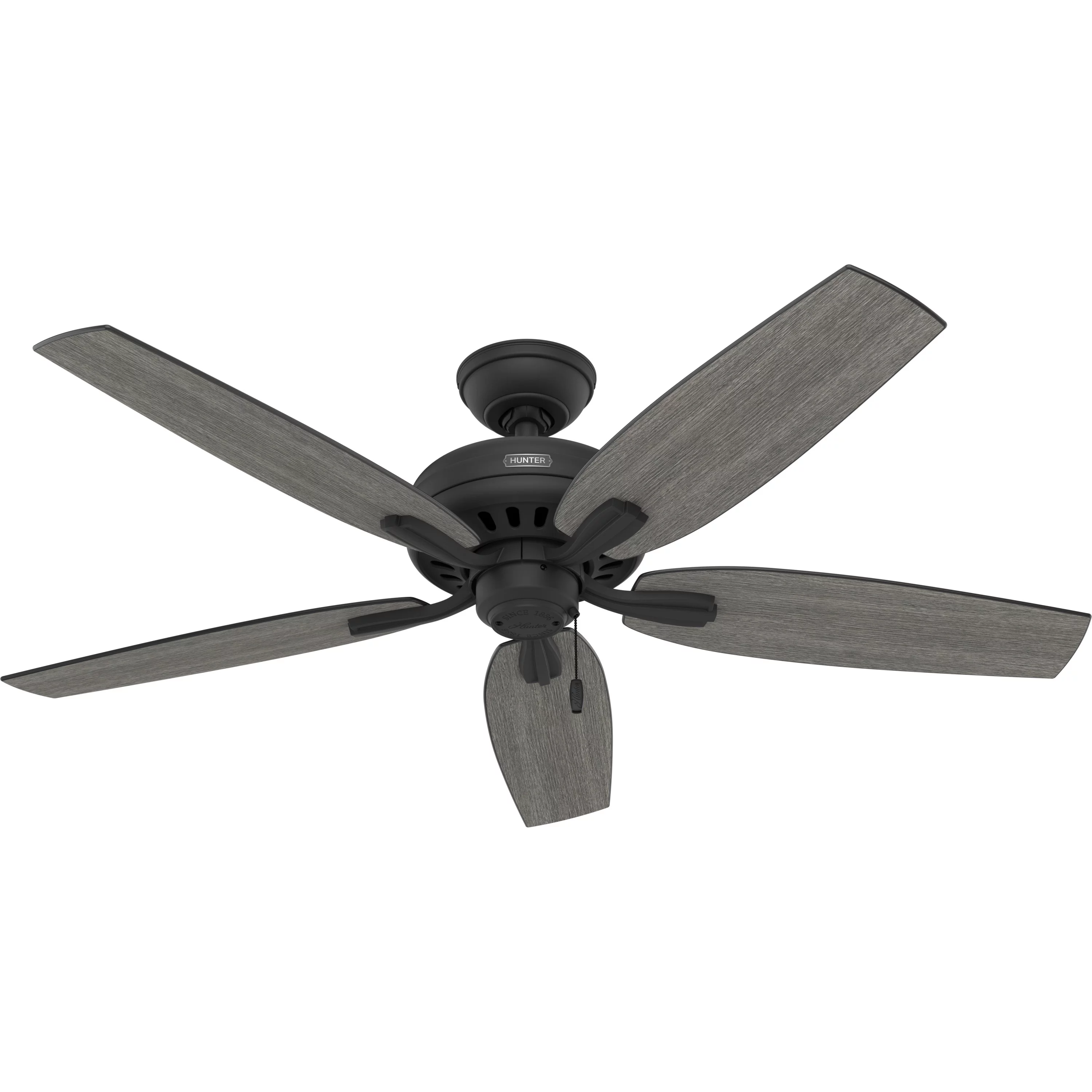 HUNTER - 52397 - Hunter 52 inch Newsome Matte Black Ceiling Fan and Pull Chain