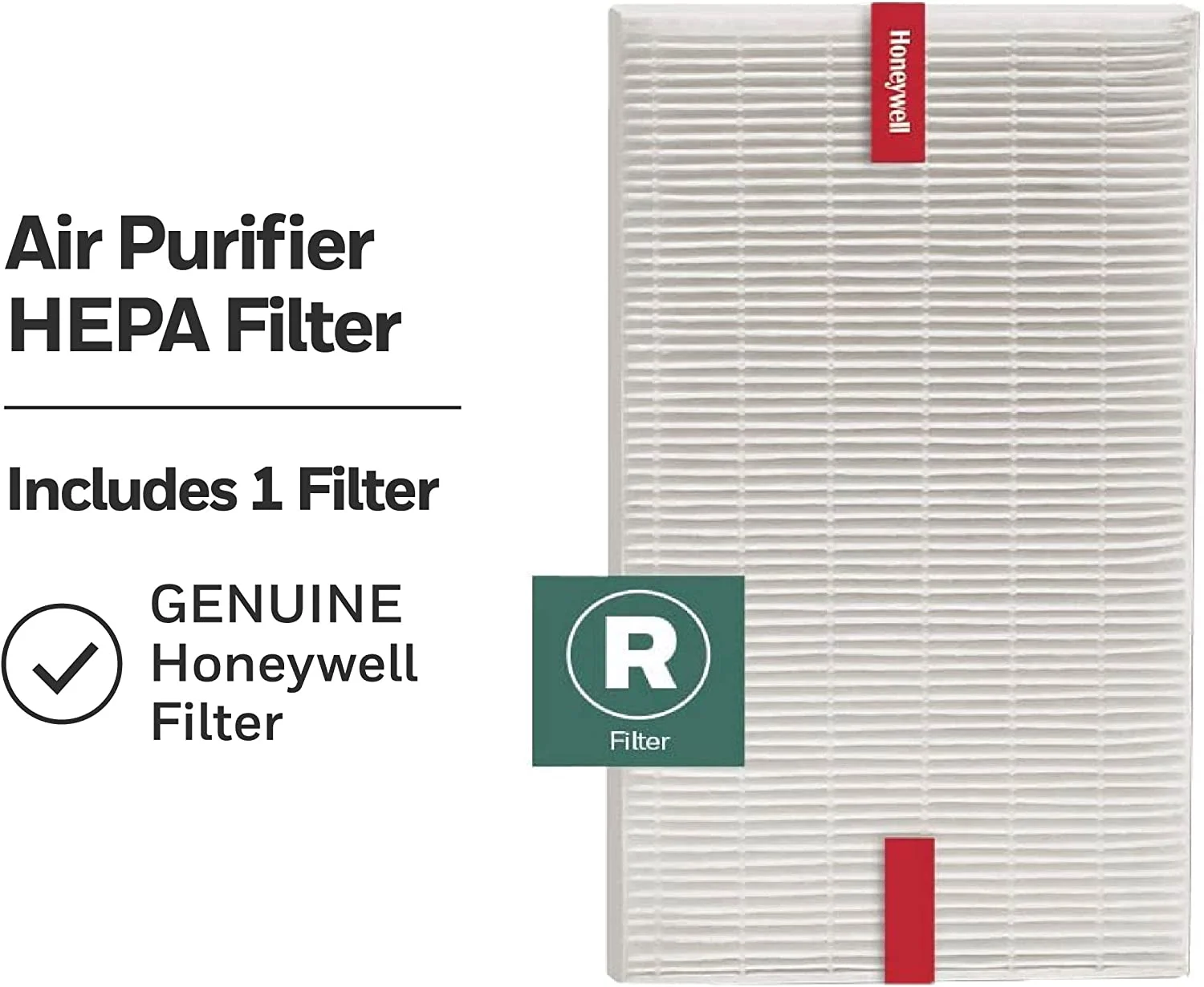 Honeywell HEPA Air Purifier Filter R, 1-Pack for HPA 100/200/300 and 5000 Series - Airborne Allergen Air Filter Targets Wildfire/Smoke, Pollen, Pet Dander, and Dust