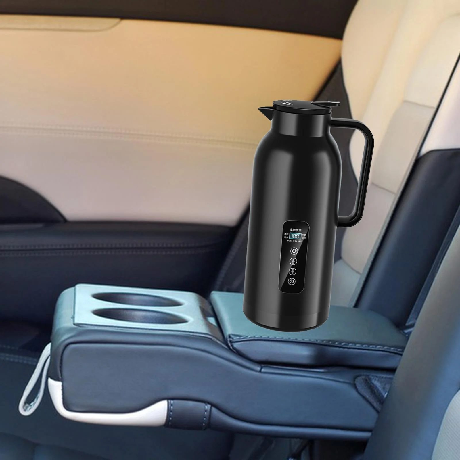 flameer Kettle Boiler Temperature Display Touch Control Travel Kettle Heating Kettle Car Use