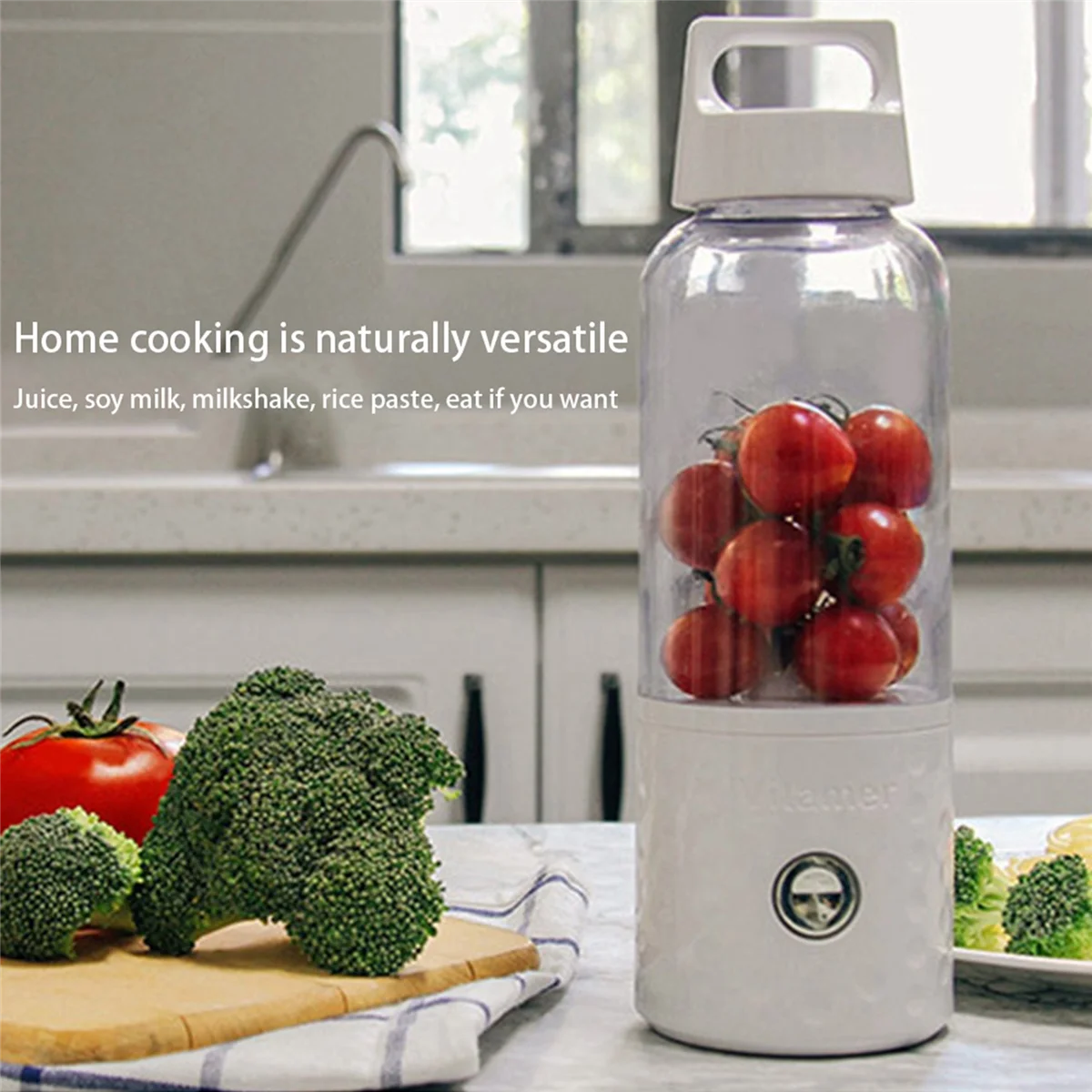2X 500ML 4000MAh Portable Smoothie Blender Mini USB Mixer Electric Juicer Charging Fruit Juicer White