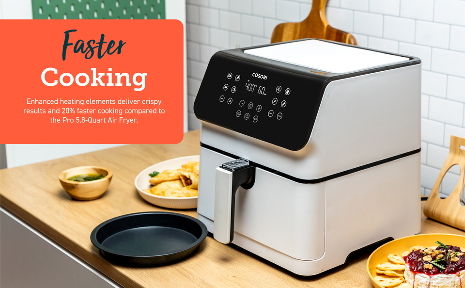 COSORI Pro II 5.8-Quart Smart Air Fryer, 12-in-1, Walmart Exclusive Bonus, White