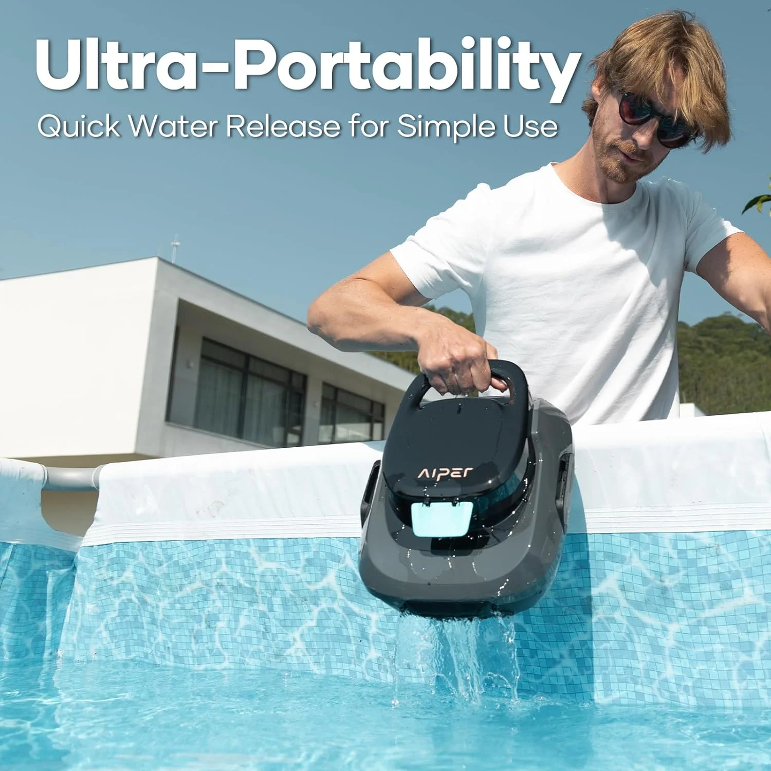 Aiper Automatic Robotic Pool Cleaner, Cordless Pool Vacuum with Chemical Dispenser for Above/In-ground Swimming Pools Scuba SE