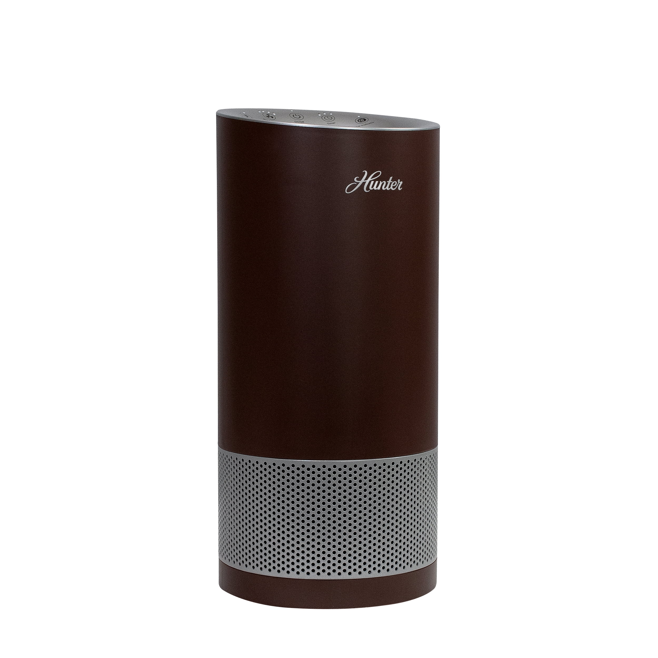 Hunter Fan Company HP400 Round Tower Air Purifier for Small Rooms, Featuring True HEPA Filtration and EcoSilver? Pre-Filter for Allergy and Asthma Relief, Bronze and Silver