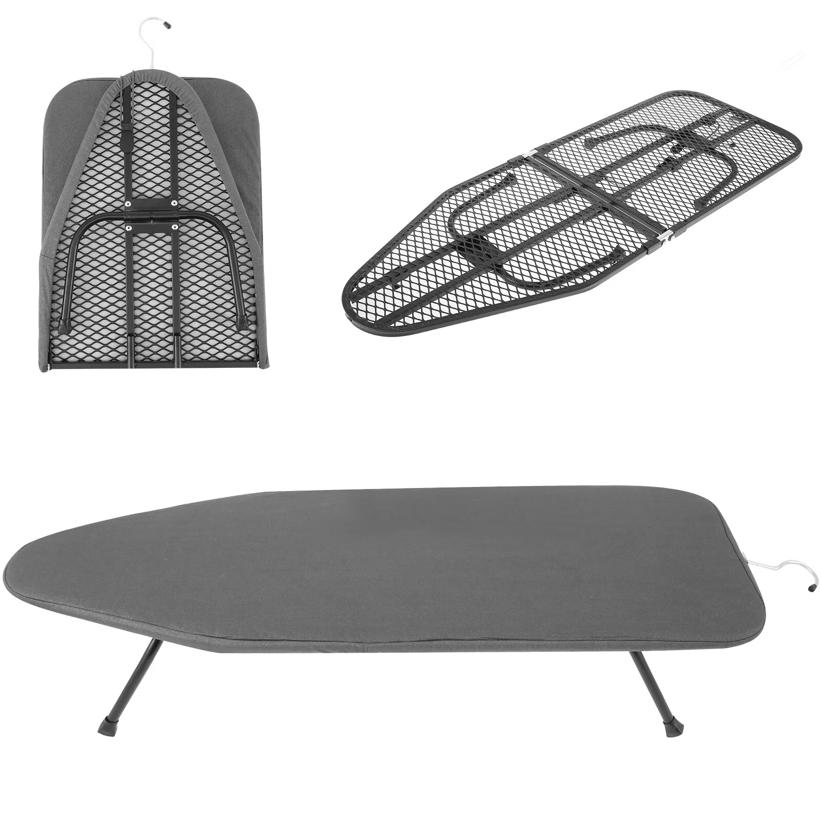 Evjurcn Tabletop Ironing Board Foldable Small Ironing Board with Hook Portable Ironing Board with Heat Resistant Cover Widened Iron Board Space Saving Iron Table for Dorm Laundry Room 31.9��12��5.9in
