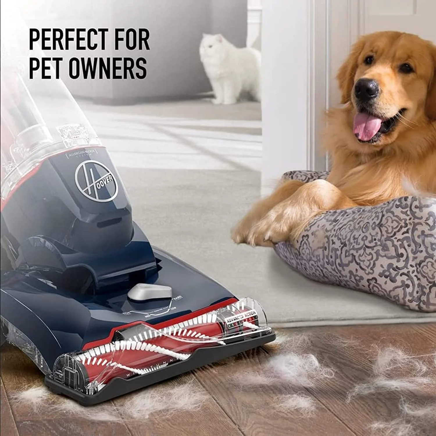 Hoover MaxLife Pet Max Complete UH74110M Bundle, Bagless Upright Vacuum Cleaner, for Carpet and Hard Floor, Blue Pearl
