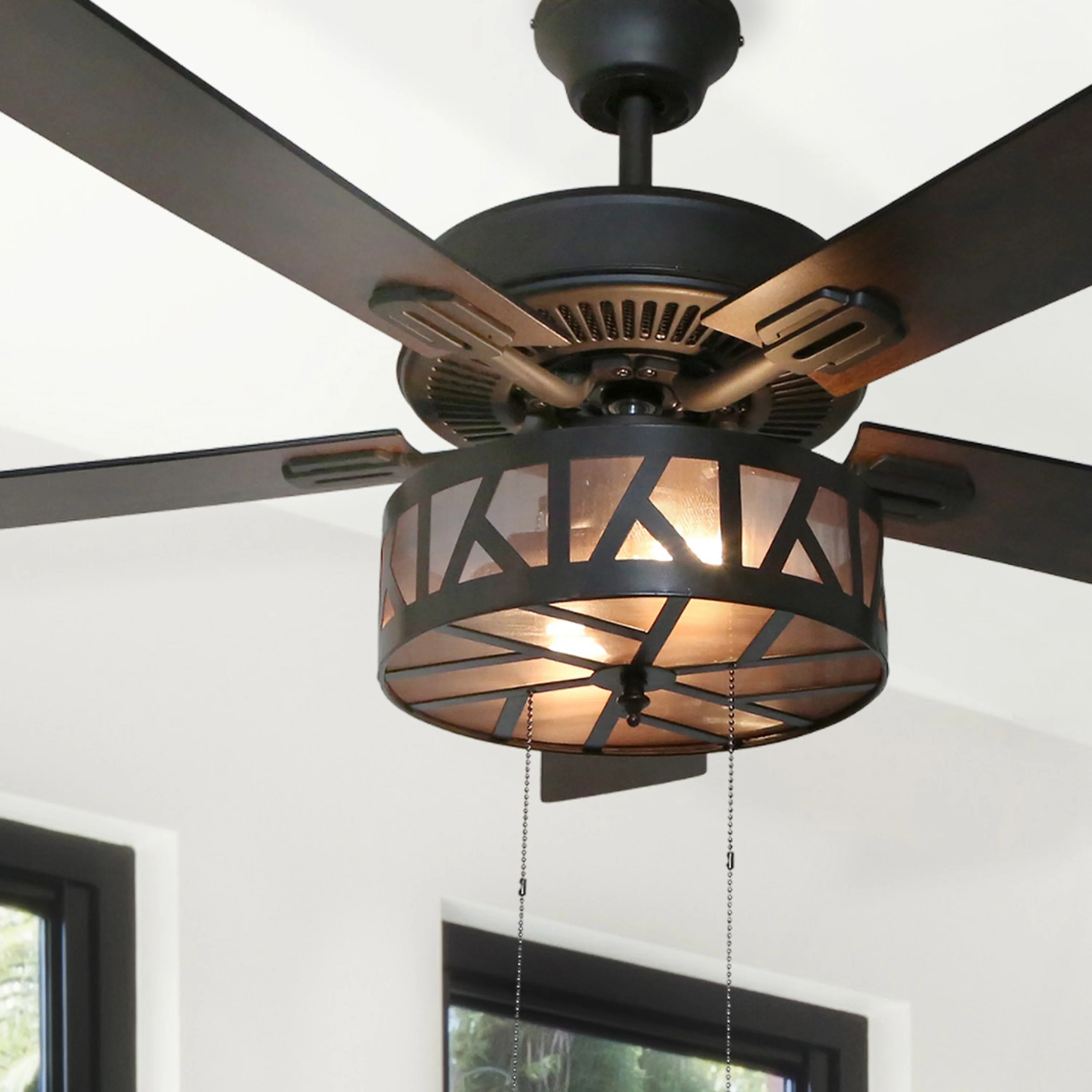 Copper Grove Zander 52-inch Urban Caged LED Ceiling Fan - 52'L x 52'W x 19.25'H Pull Chain