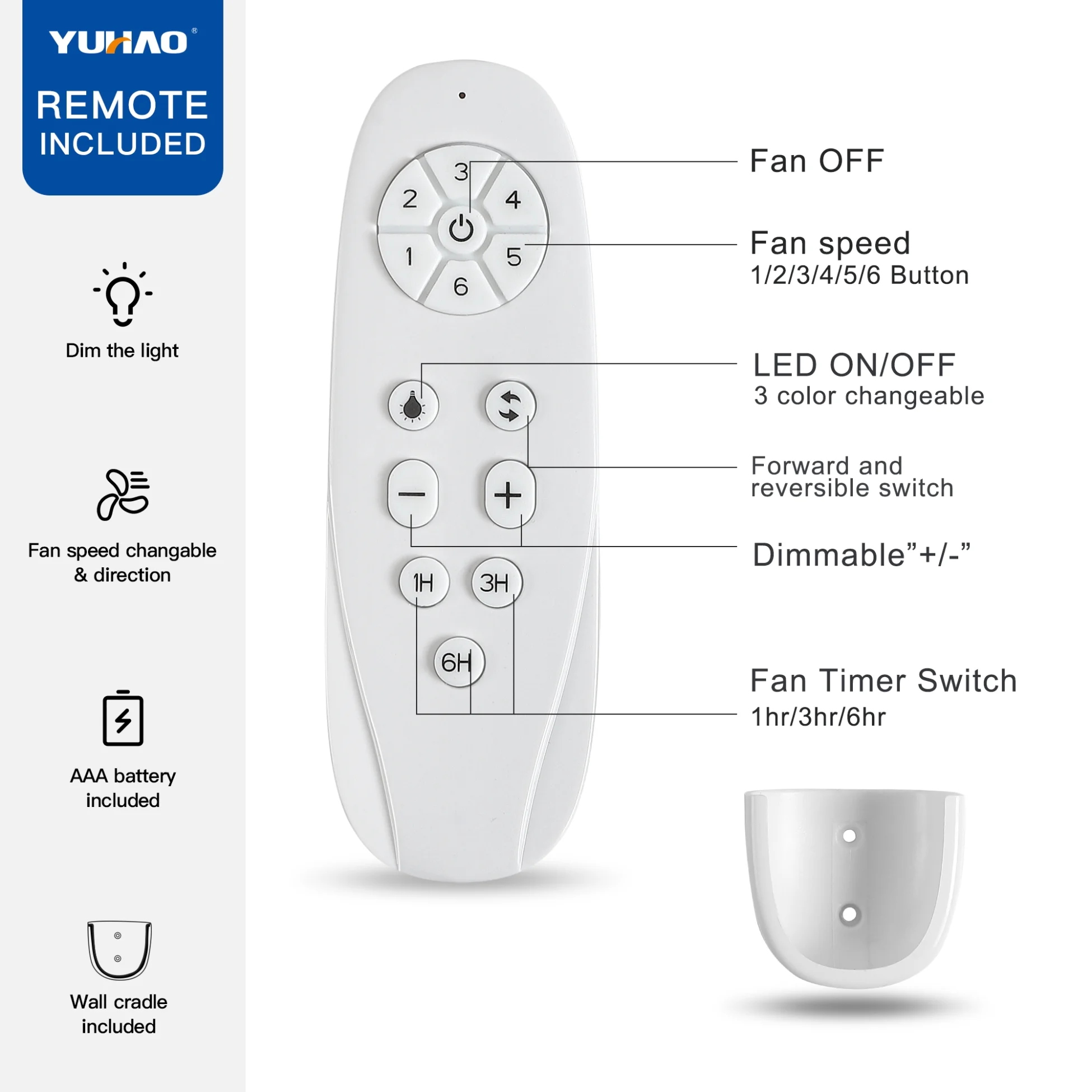 52 Inch Ceiling Fan with Lights and Remote Control, Low Profile Ceiling Fan with 3 Solid Wood Blades, Indoor/Outdoor Modern Brushed Nickel Ceiling Fan with Light for Patio Farmhouse Bedroom, Natural