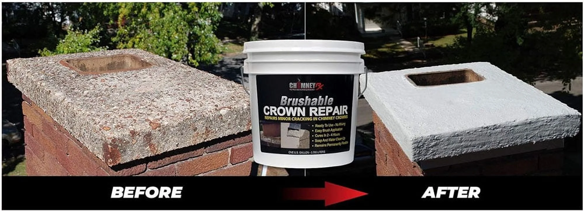 Chimney Rx Brush able Crown Repair Elastomeric Sealant