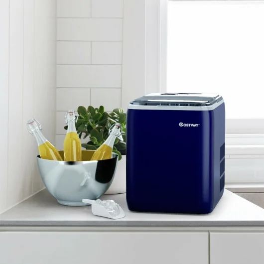 44 lbs Portable Countertop Ice Maker Machine with Scoop-Navy