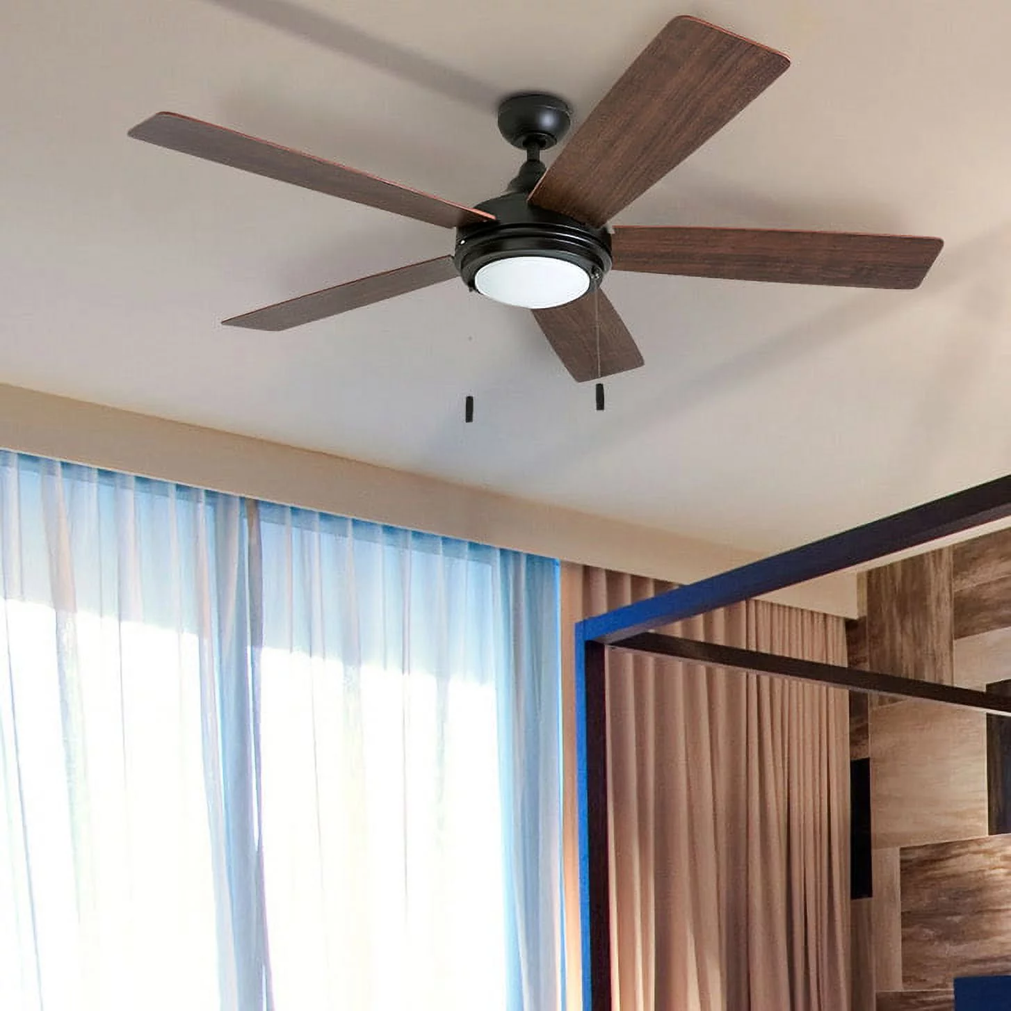Honeywell Ventnor 52' Modern Bronze Ceiling Fan with Light, 5 Blades, Remote & Reverse Airflow