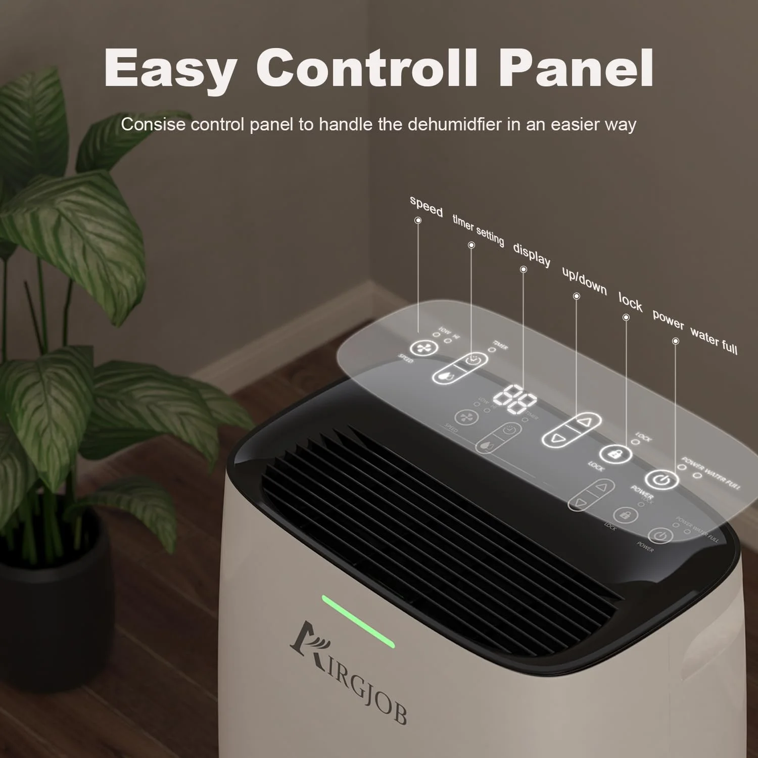 32 Pints Home Dehumidifier for Space Up to 2,000 Sq. Ft. - Dehumidifier with Drain Hose, Self-Drying, Timer and Auto Defrost