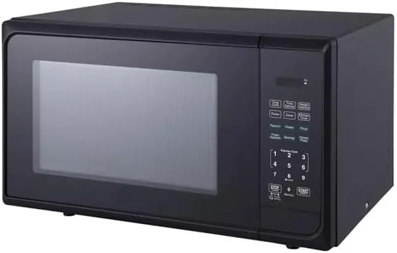 JAL 1.1 cu. ft. 1000 Watt Microwave Oven, Accessories 315 mm Swivel Table, Ring, Shaft, Energy Saving Features - Black Stainless Steel