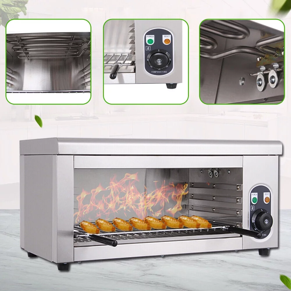 Aiqidi Commercial Cheese Melter Wall-mounted 1500W Electric Salamander Broiler Cheesemelter Raclette BBQ Grill Oven 122-572�H