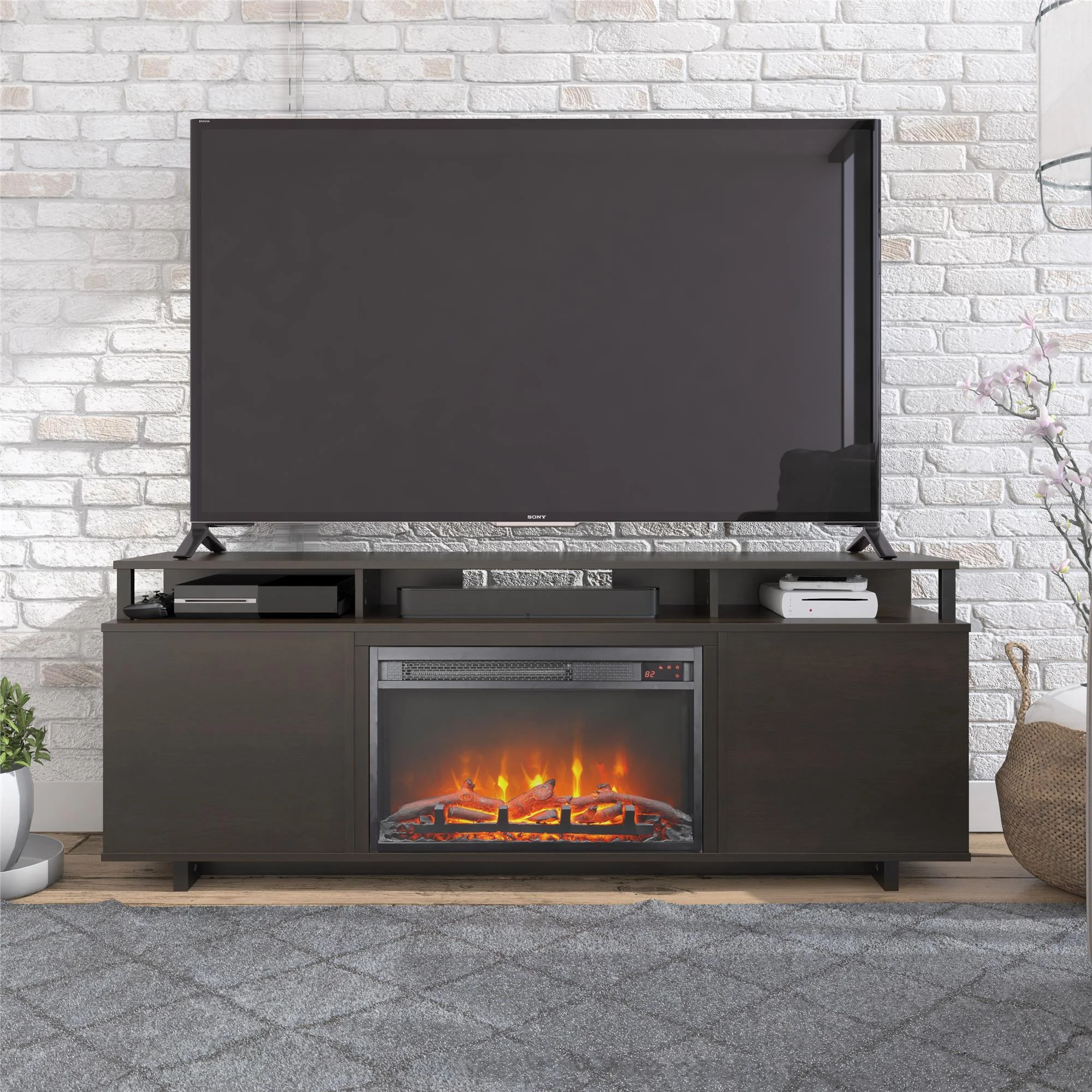 Ameriwood Home Carson Fireplace TV Stand for TVs up to 65
