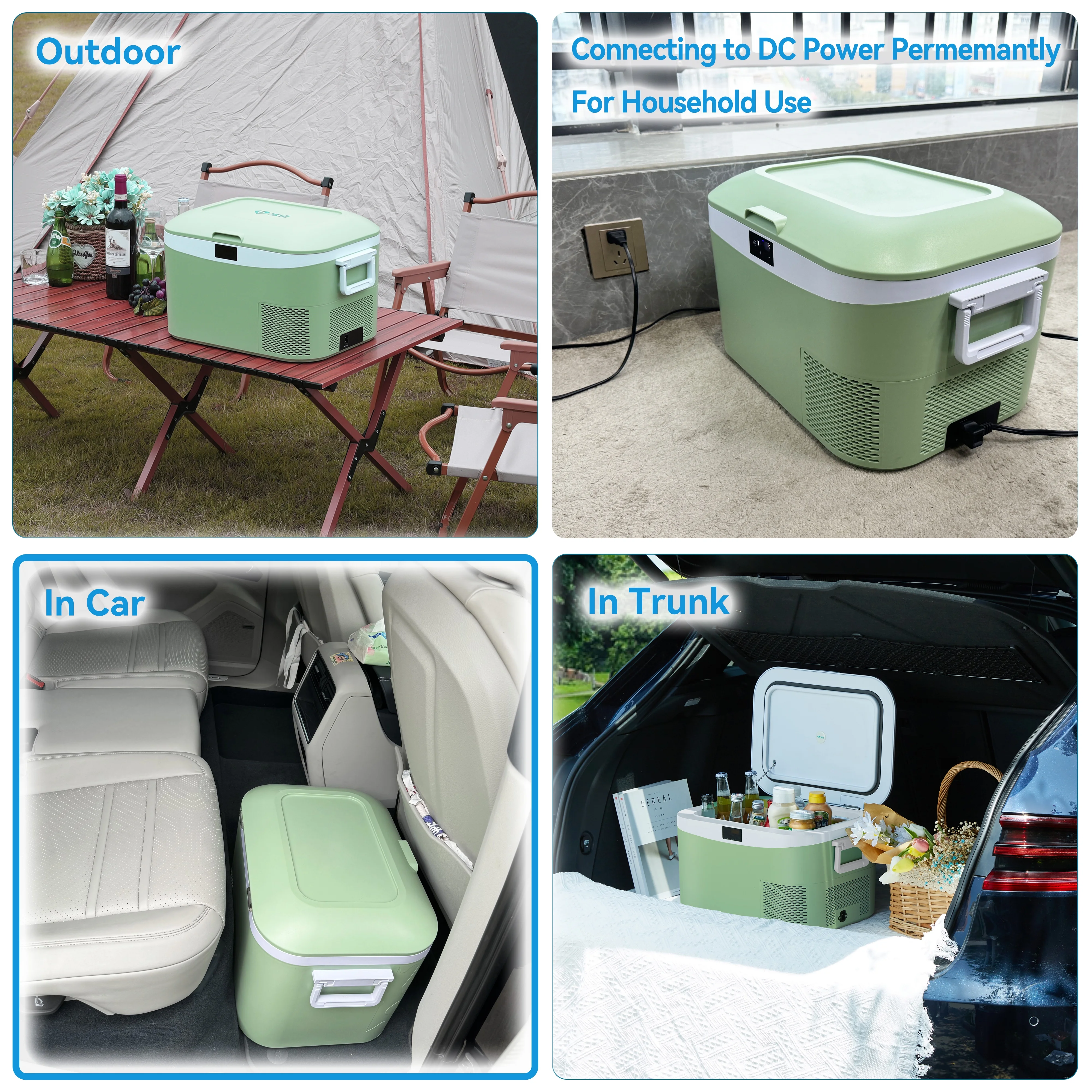 BINGI Portable Car Refrigerator 13.5 Quart,12 Volt Fridge Car Freezer 12V/24V DC 110��240 Volt AC for Camping Truck RV Travel Boat and Home Use -18��~+15��