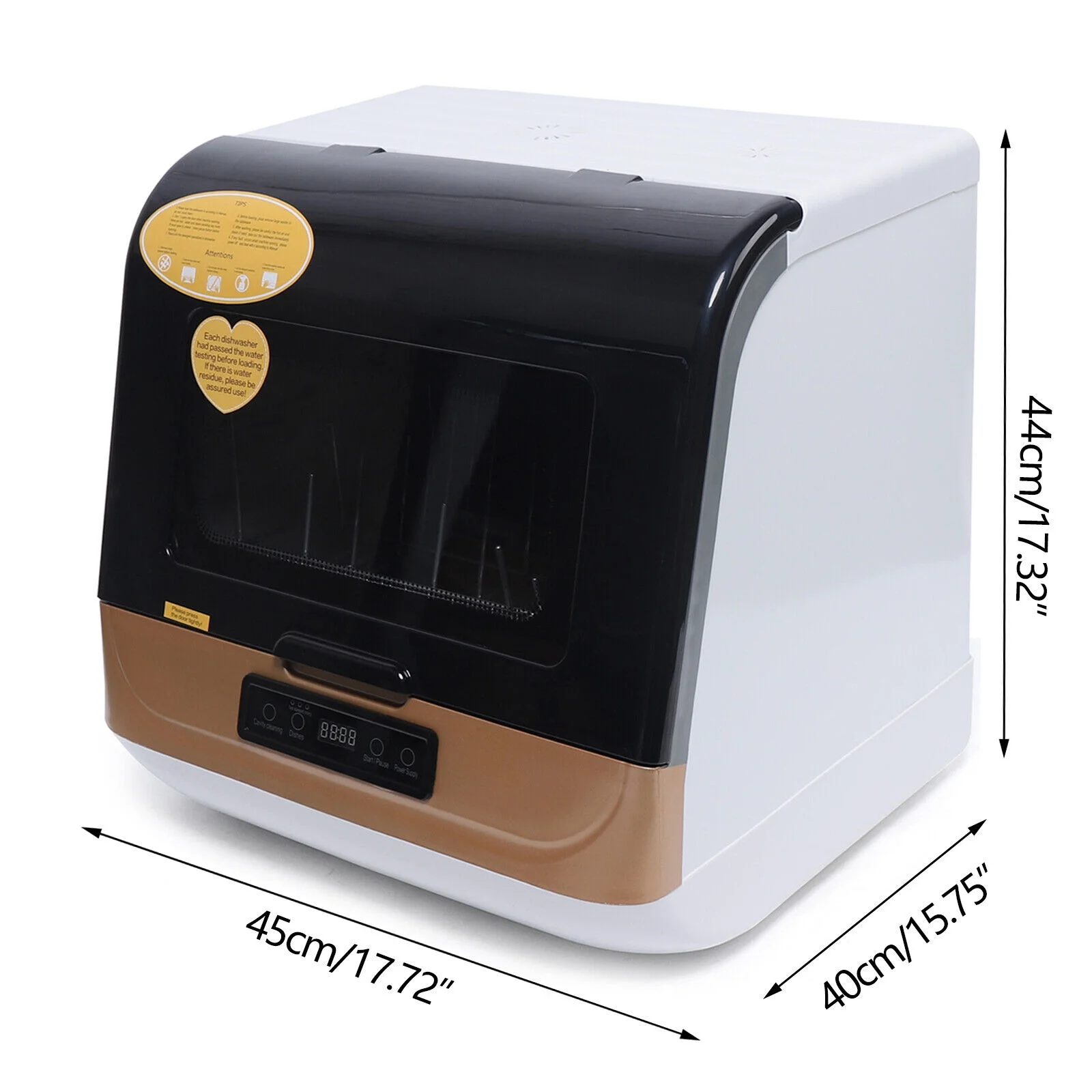 1200W 110V Portable Countertop Dishwasher, 5-Liter Compact Dishwasher, Automatic Dishwasher with 4 Washing Programs+360�� Streak-Free Deep Cleaning, Dishwasher for Apartment/Office/Kitchen