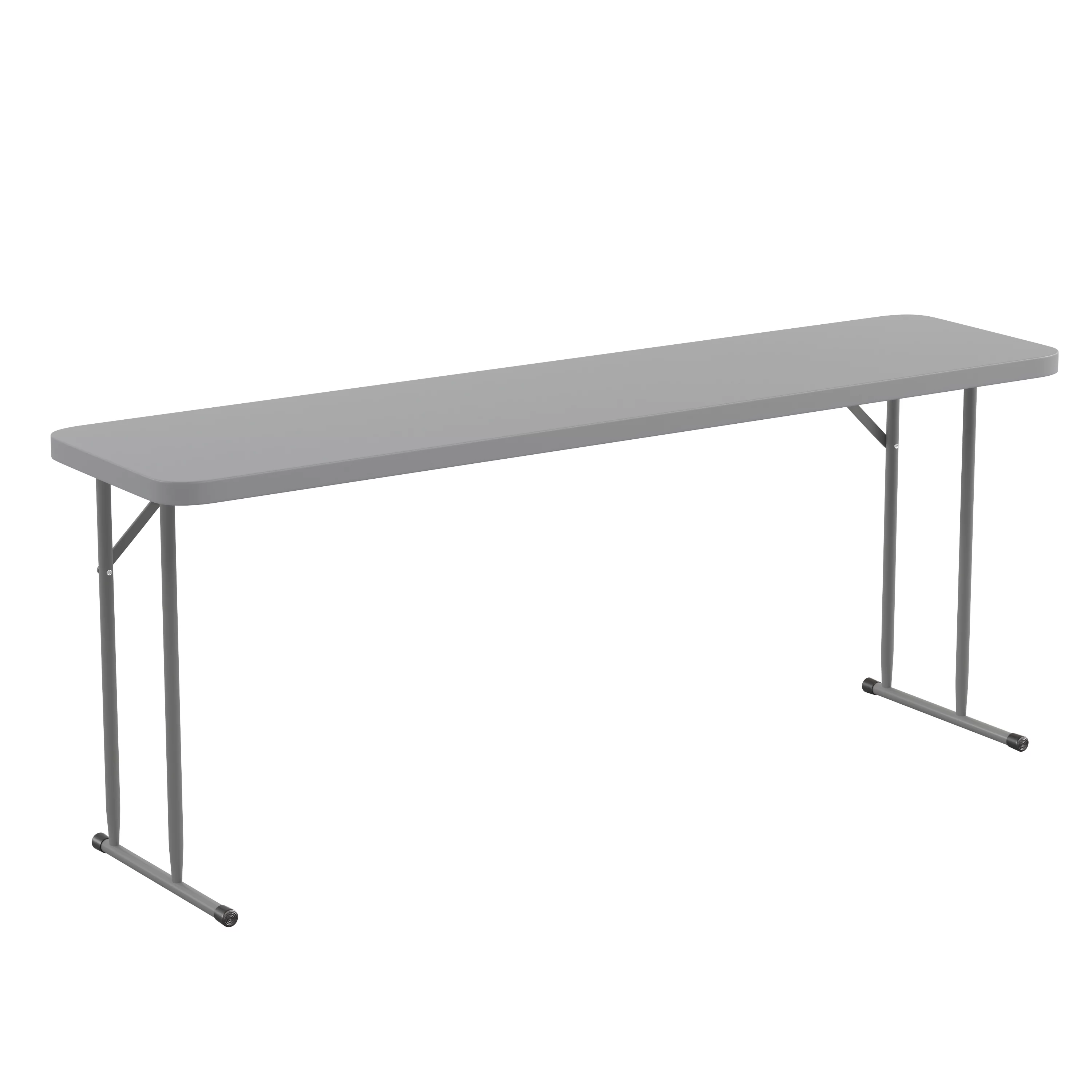 Emma + Oliver 6-Foot Rectangular Gray Plastic Folding Table with Locking Legs for Training or Seminars