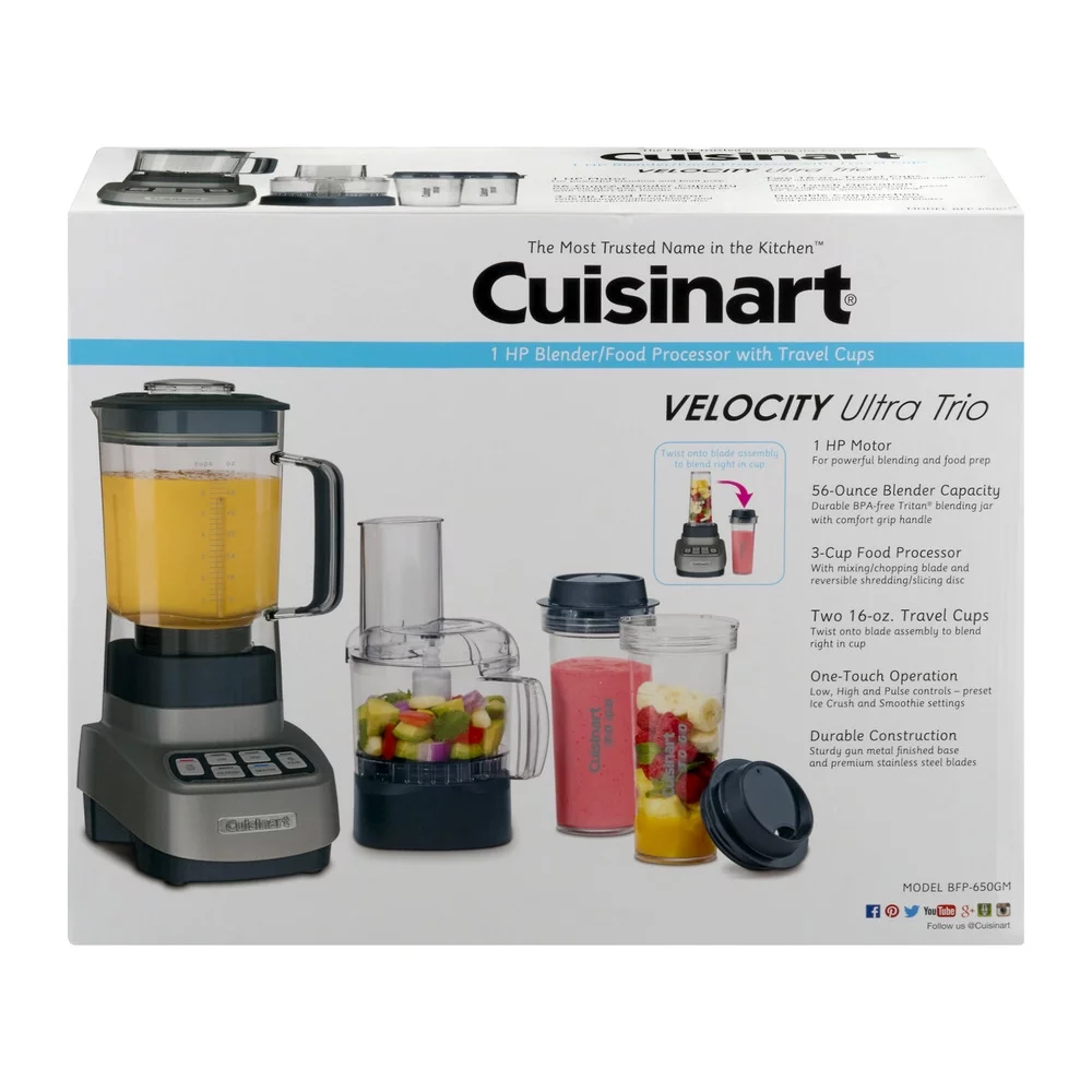 Cuisinart Velocity Ultra Blender/Food Processor, Gun Metal BFP-650GM