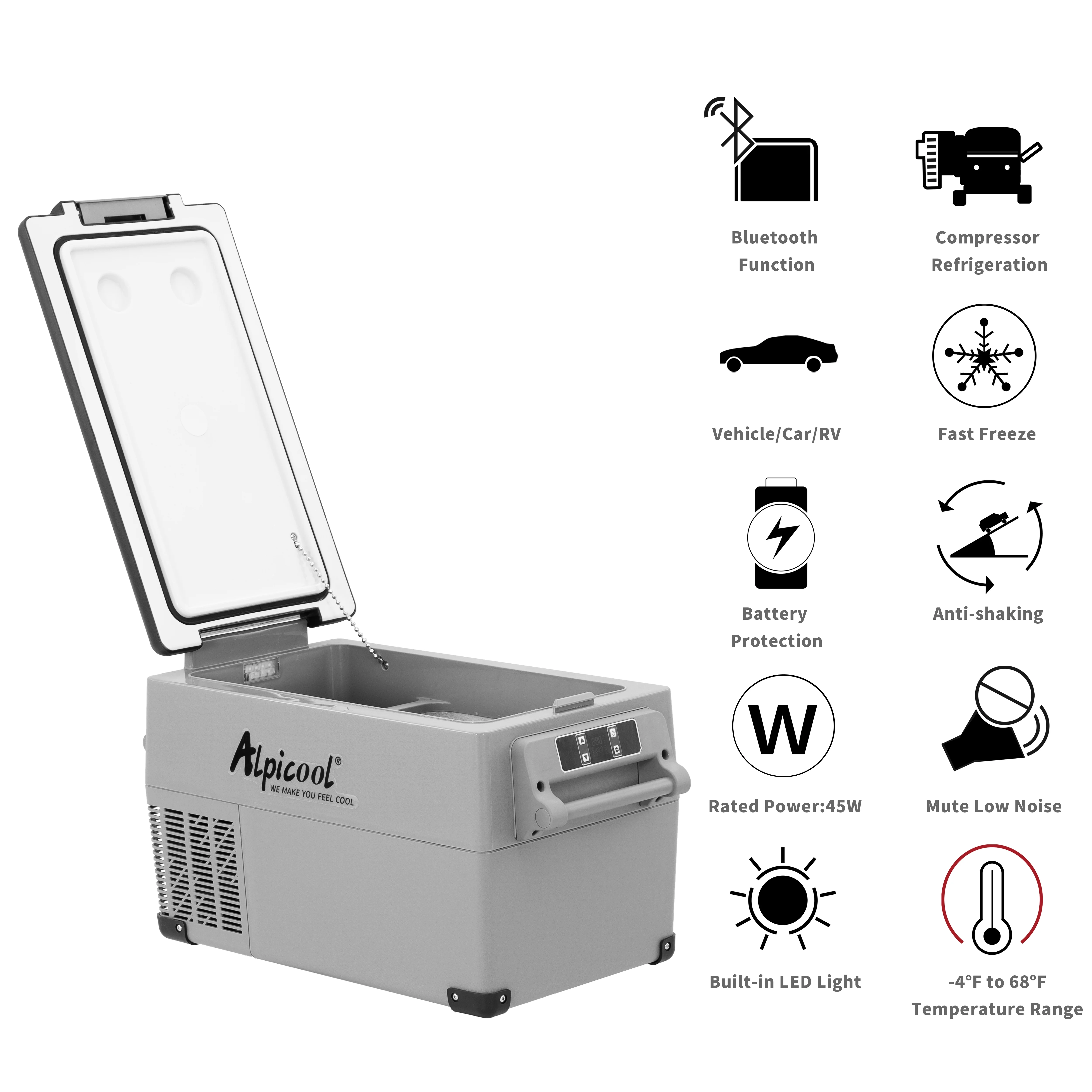 Alpicool CF35 Portable Refrigerator 12 Volt Car Freezer 37 Quart(35 Liter) Vehicle, Car, Truck, RV, Boat, Mini fridge freezer for Driving, Travel, Fishing, Outdoor and Home -4��F to 68��F