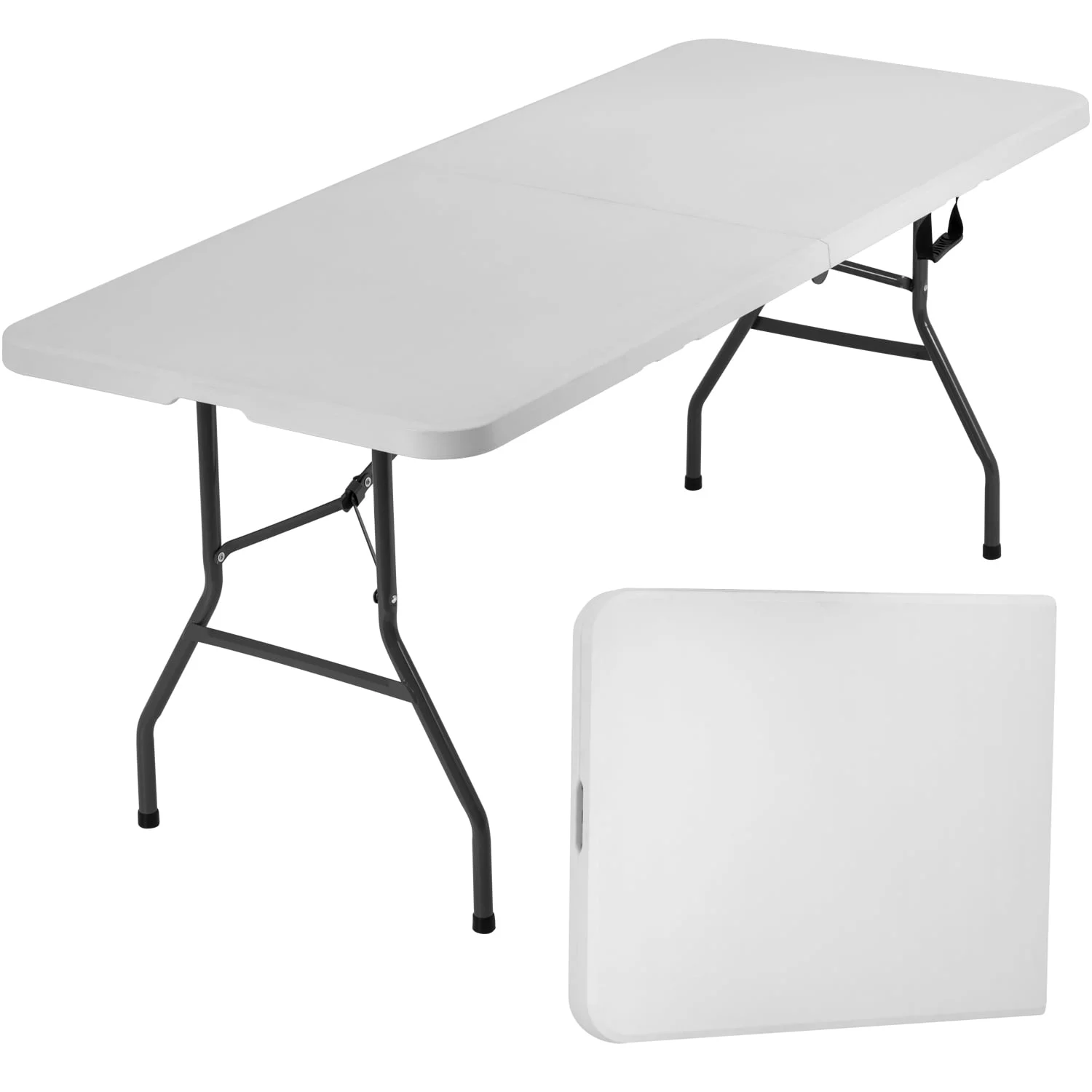 BestOffice 6 Foot Folding Camping Table for Picnic Table Party Table, White