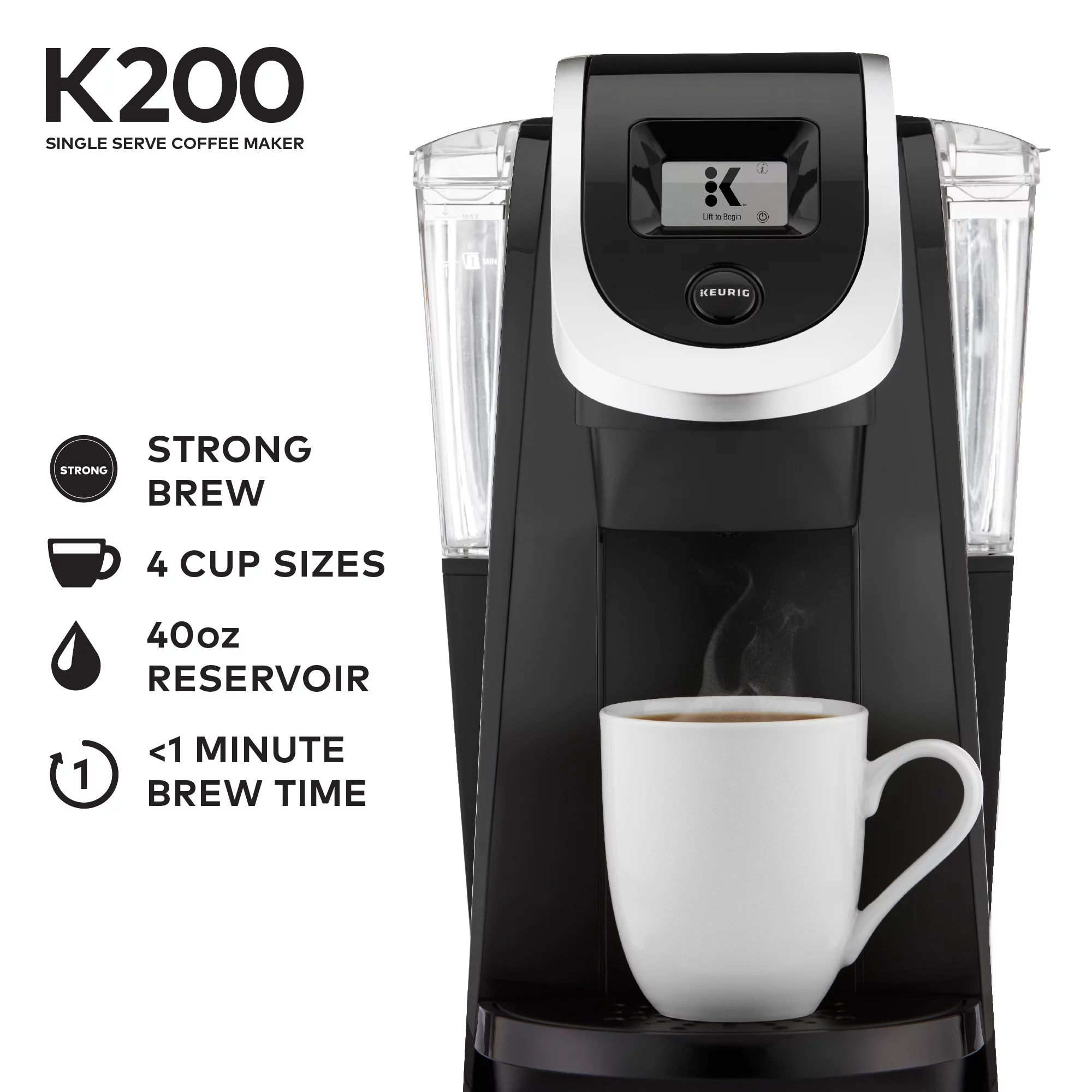 Keurig K200 Single Serve Black K-Cup Coffee Maker