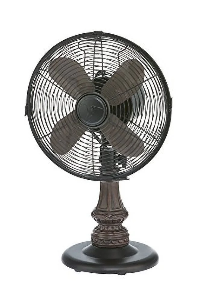 Deco Breeze DBF6124 Metal & Polyresin Collection Harrison Table Fan