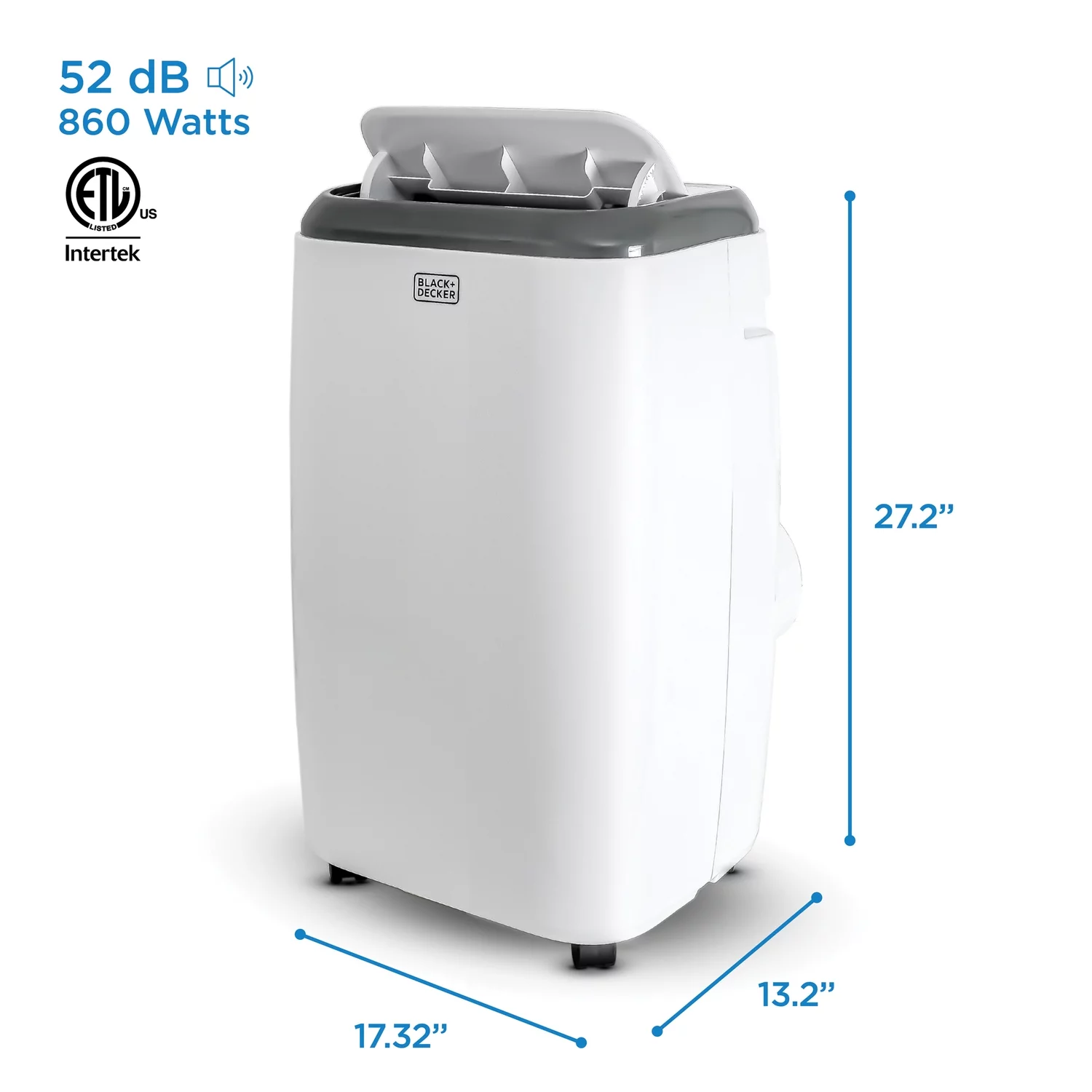 BLACK+DECKER BPP05WTB 5,000 BTU SACC/CEC (8,000 BTU ASHRAE) Portable Air Conditioner with Remote Control, White