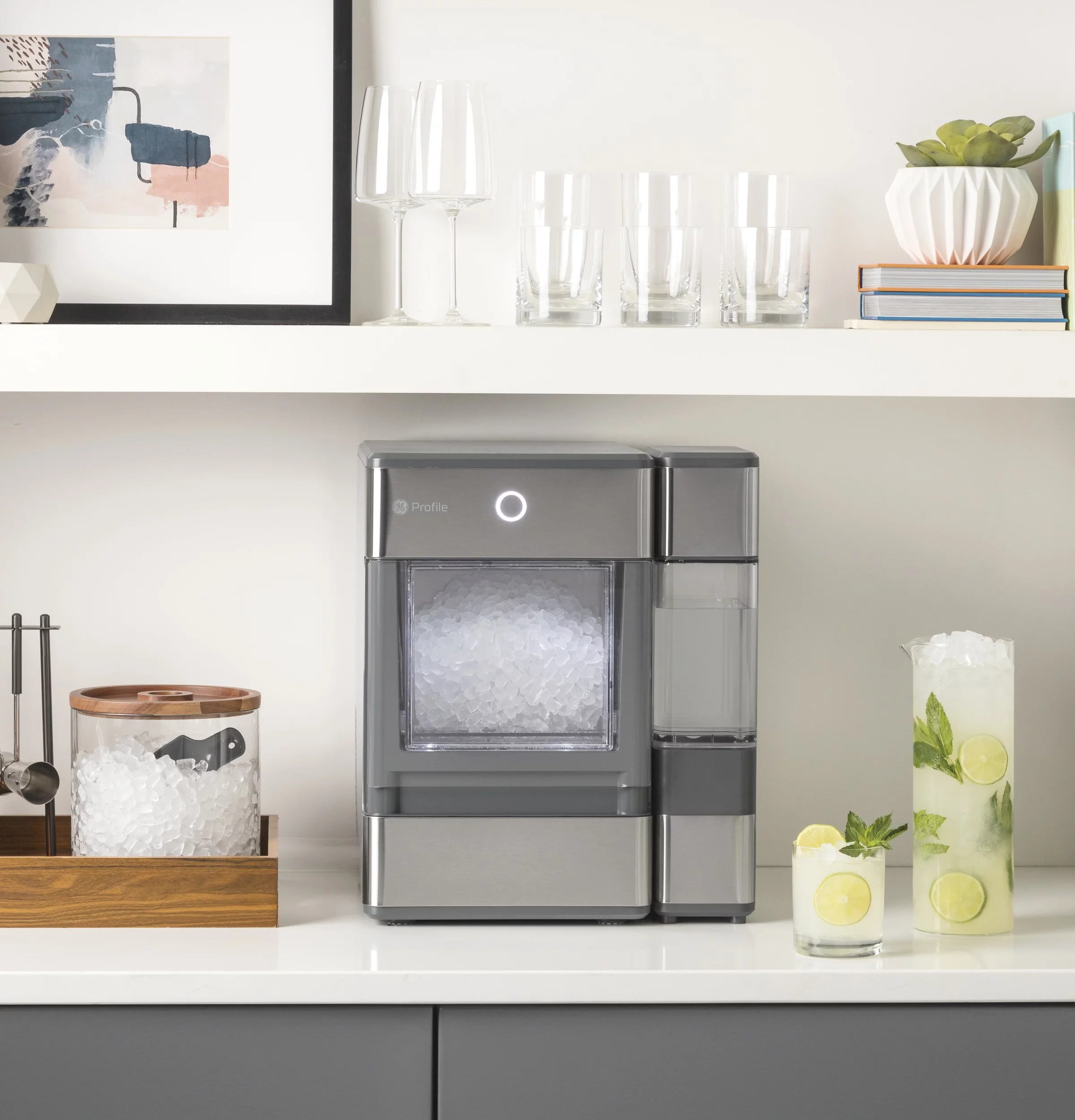 GE Profile? Opal? Nugget Ice Maker with Side Tank, Countertop Icemaker, Stainless Steel