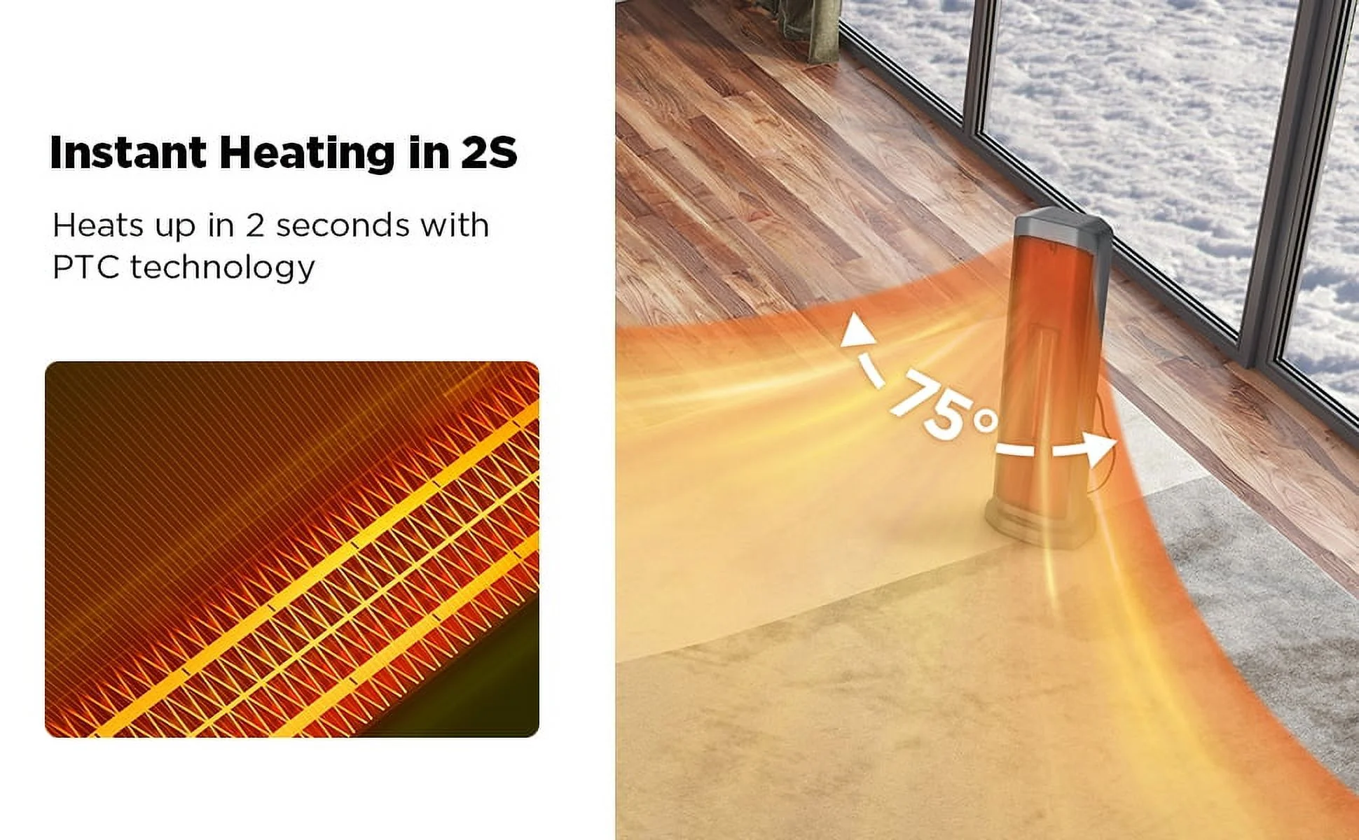 Better Homes & Gardens 23' Tower Ceramic Heater, Black