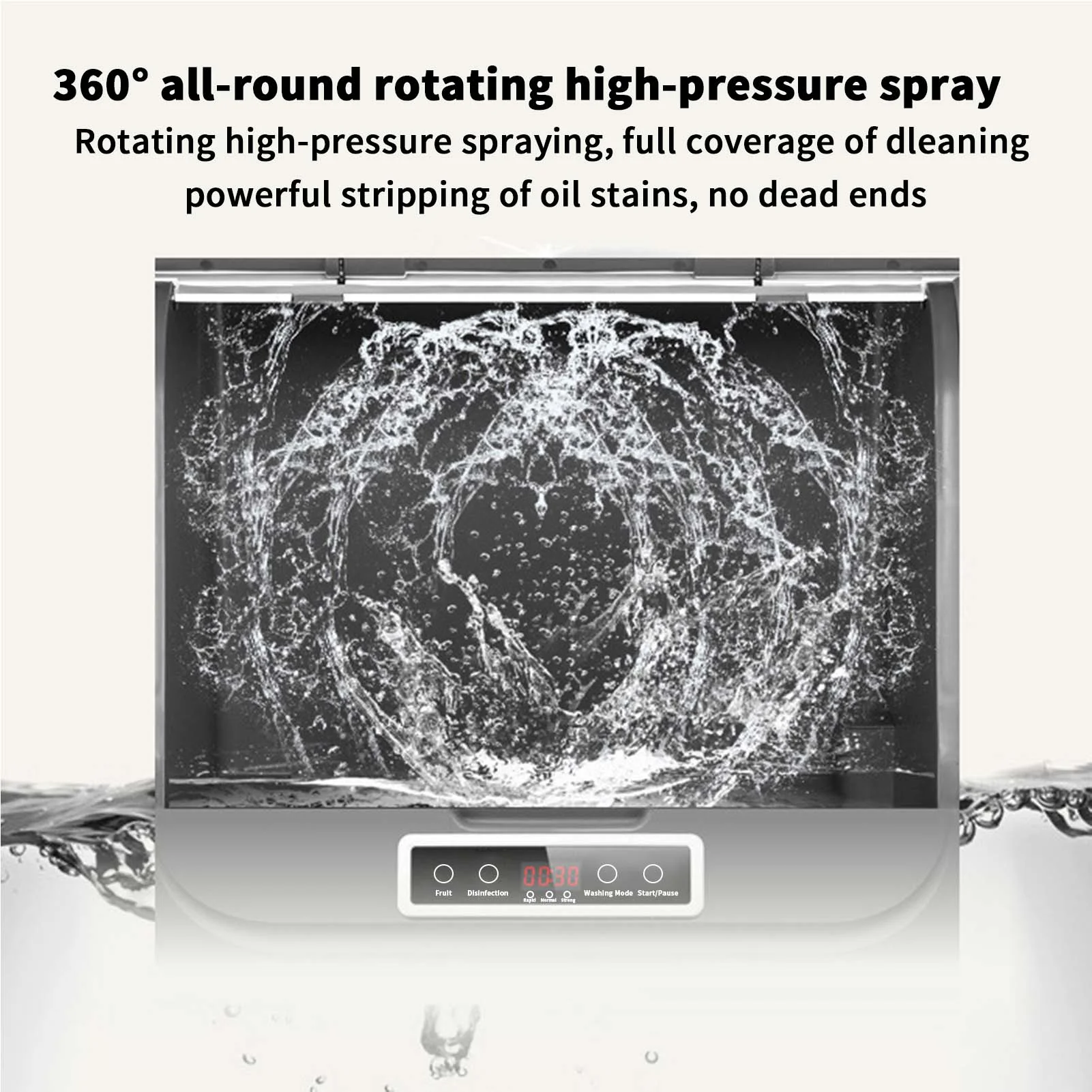 Fully Automatic Dishwasher Desktop Installation-free Disinfection Drying Dish Washer 110V US