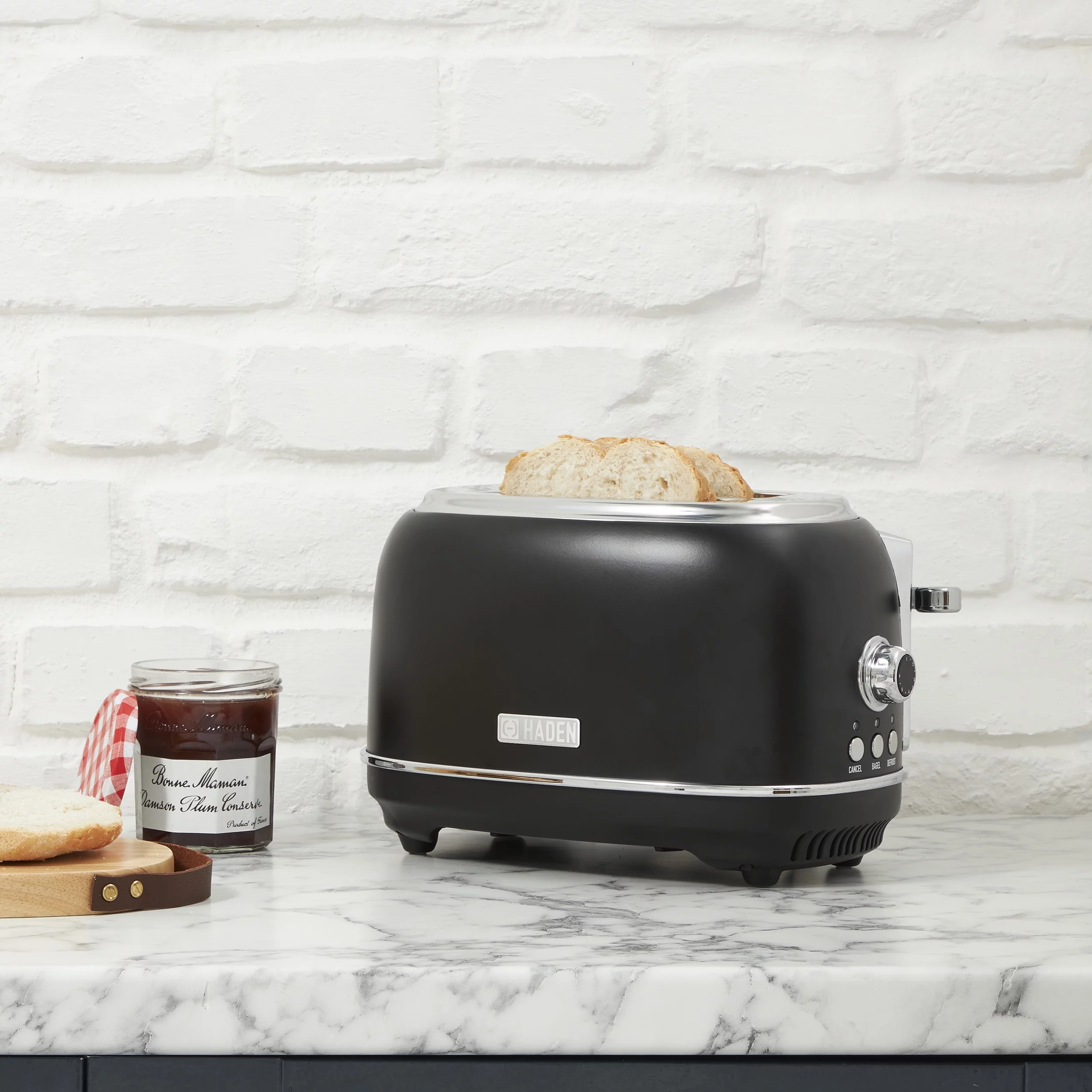 HADEN Heritage 2-Slice Wide Slot Toaster with Removable Crumb Tray, Browning Control, Cancel, Bagel and Defrost Settings