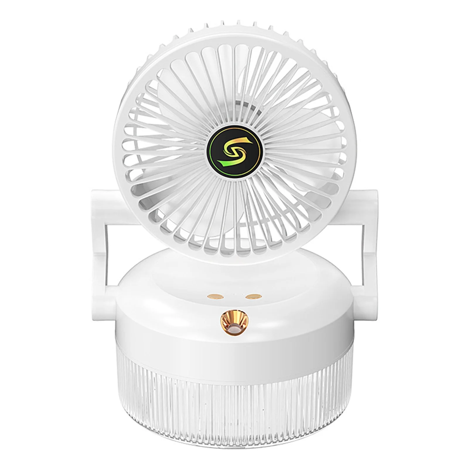 Guiexla Foldable Desk Fan with Night Light Humidifier Silent Operation Nano Spray 180 Degree Wide-angle Air Supply 3 Wind Speeds Rechargeable Desktop Fan for Home And Office Cooling