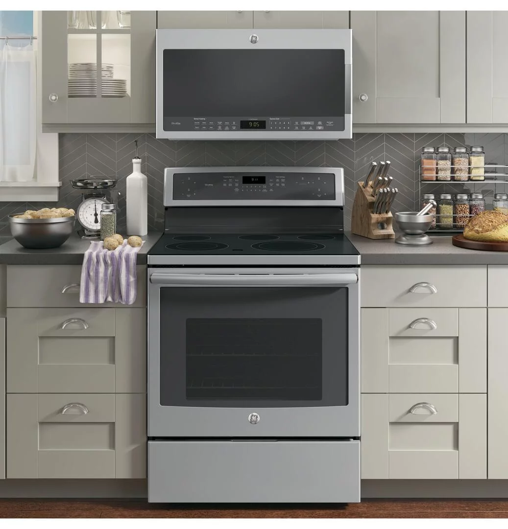 Ge Profile Pvm9005j 30' Wide 2.1 Cu. Ft. 1050 Watt Over-The-Range Microwave - Stainless