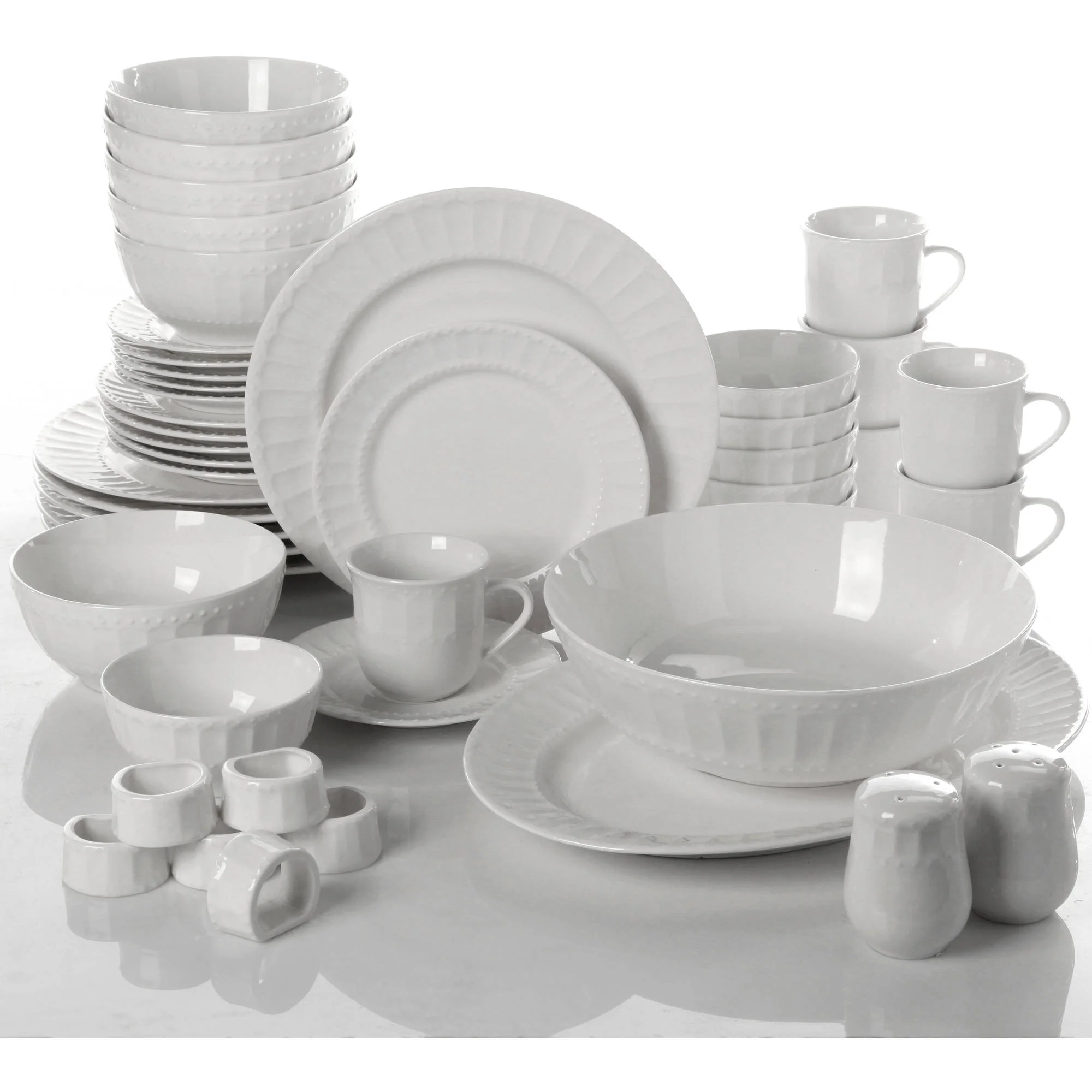Gibson Home Regalia 46-Piece Dinnerware and Serve ware Set, Service for 6